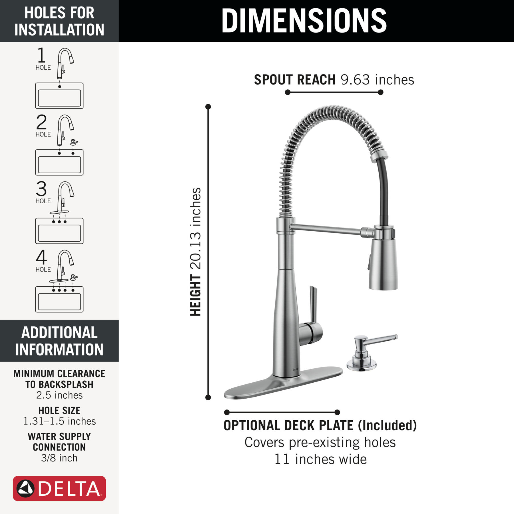 Spring Kitchen Single Handle with Soap Dispenser Bundle