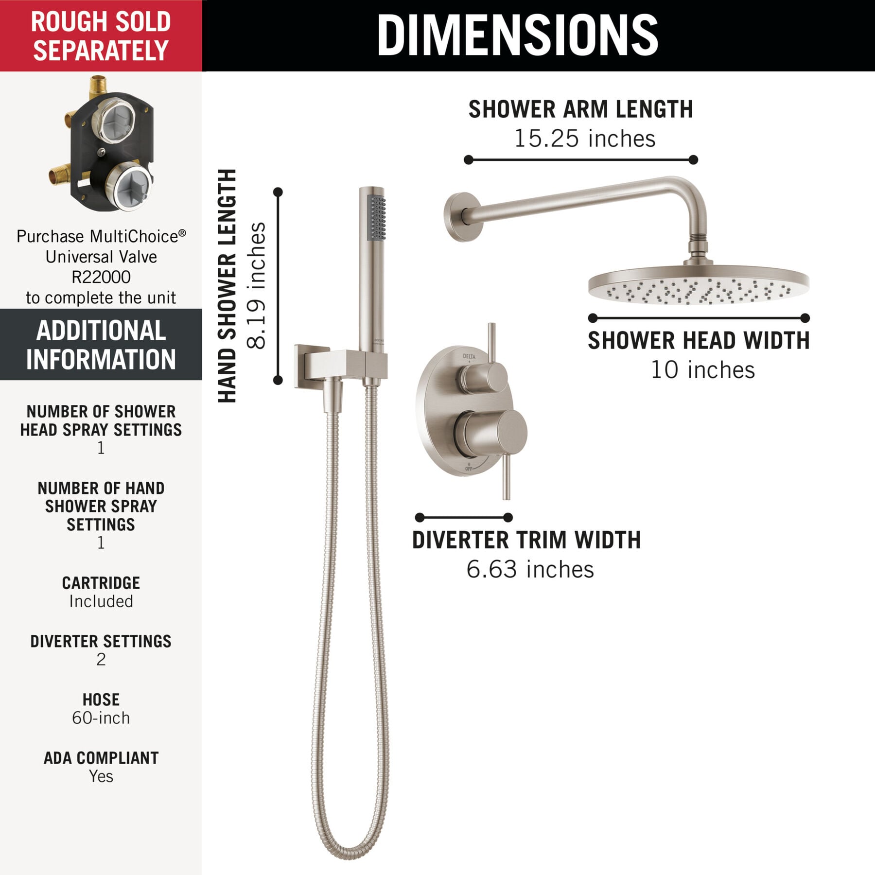 Monitor&reg; 14 Series Shower with Raincan & Hand Shower