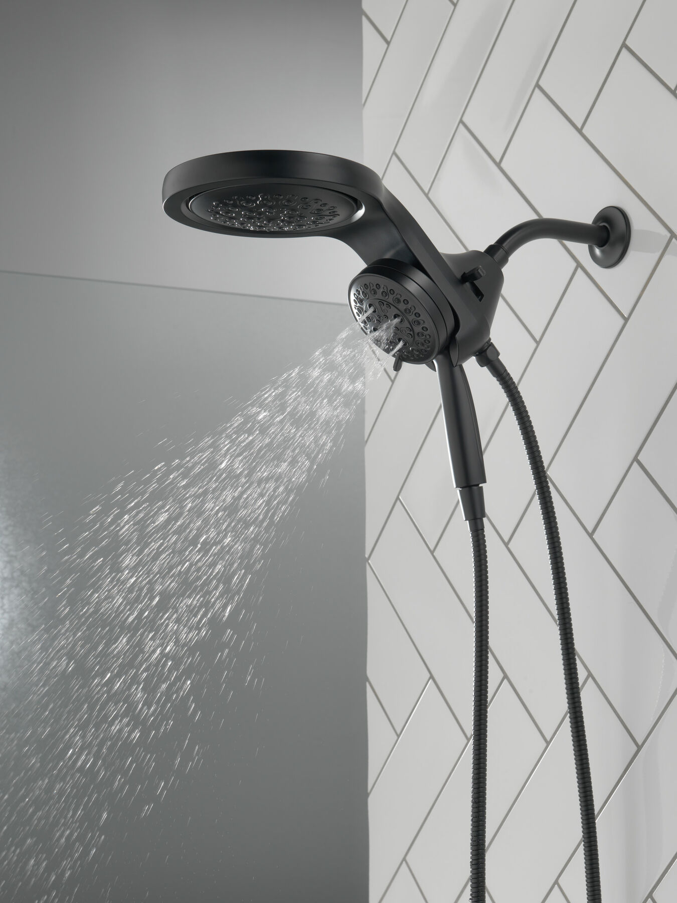HydroRain&reg; H<sub>2</sub>Okinetic&reg; 5-Setting Two-in-One Shower Head