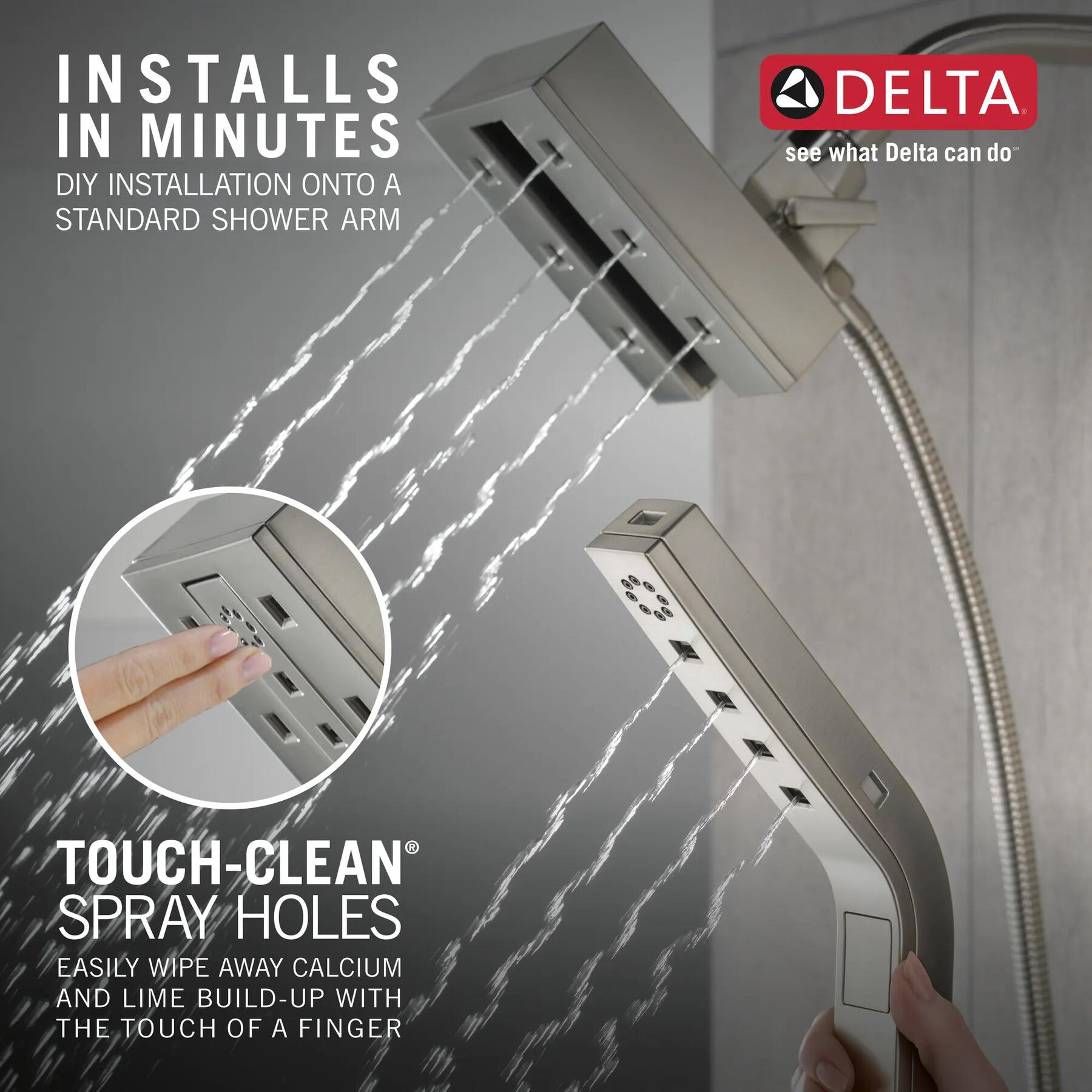 H2Okinetic&reg; In2ition&reg; 4-Setting Two-in-One Shower (Recertified)