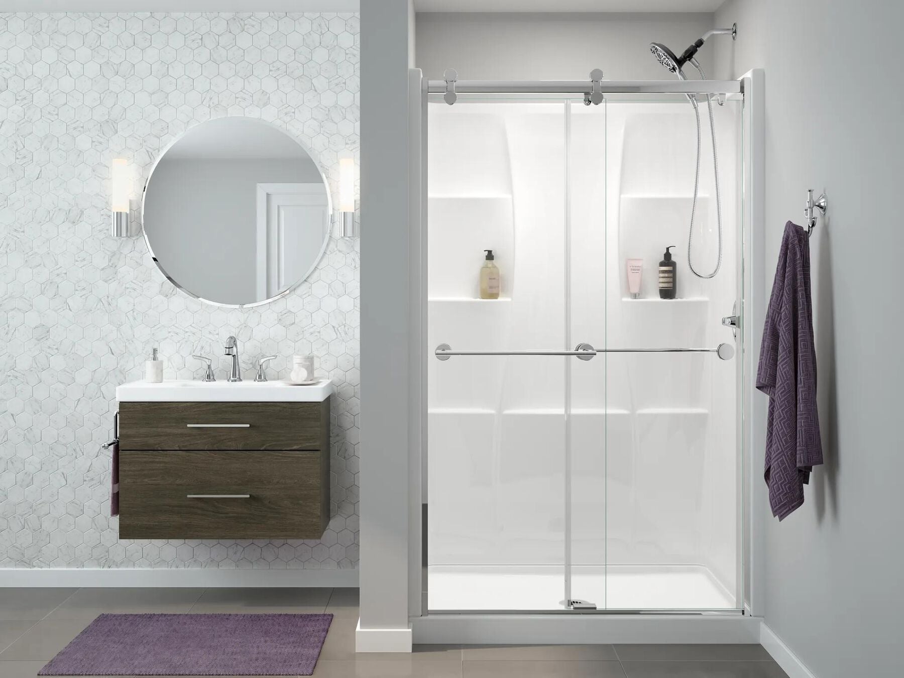 48" X 34" Shower Wall Set