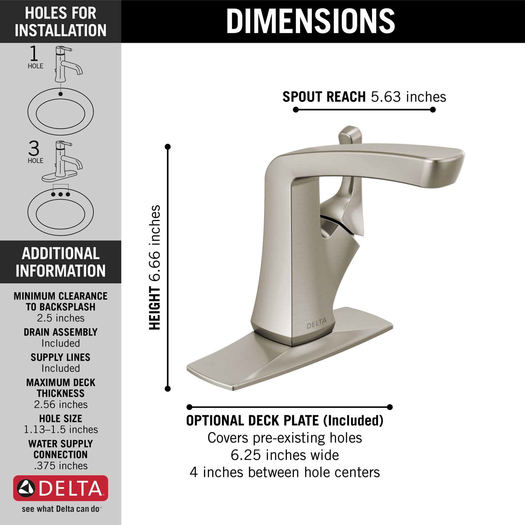 Single Handle Centerset Bathroom Faucet (Recertified)