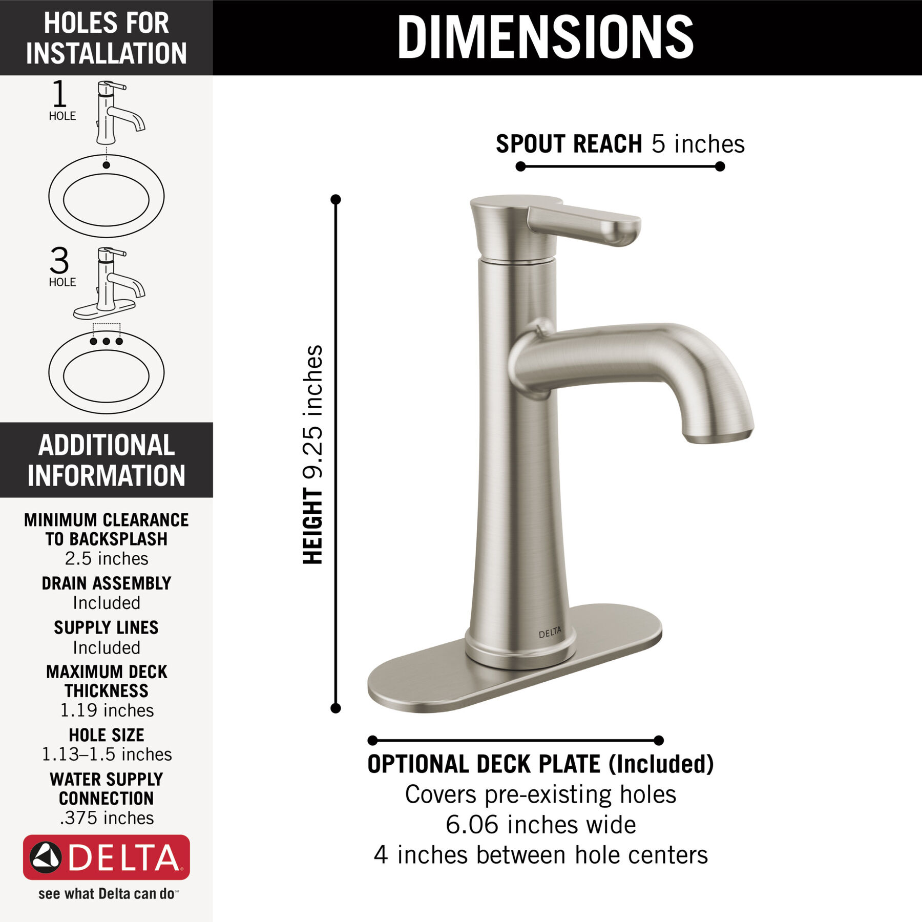 Single Handle Bathroom Faucet (Recertified)
