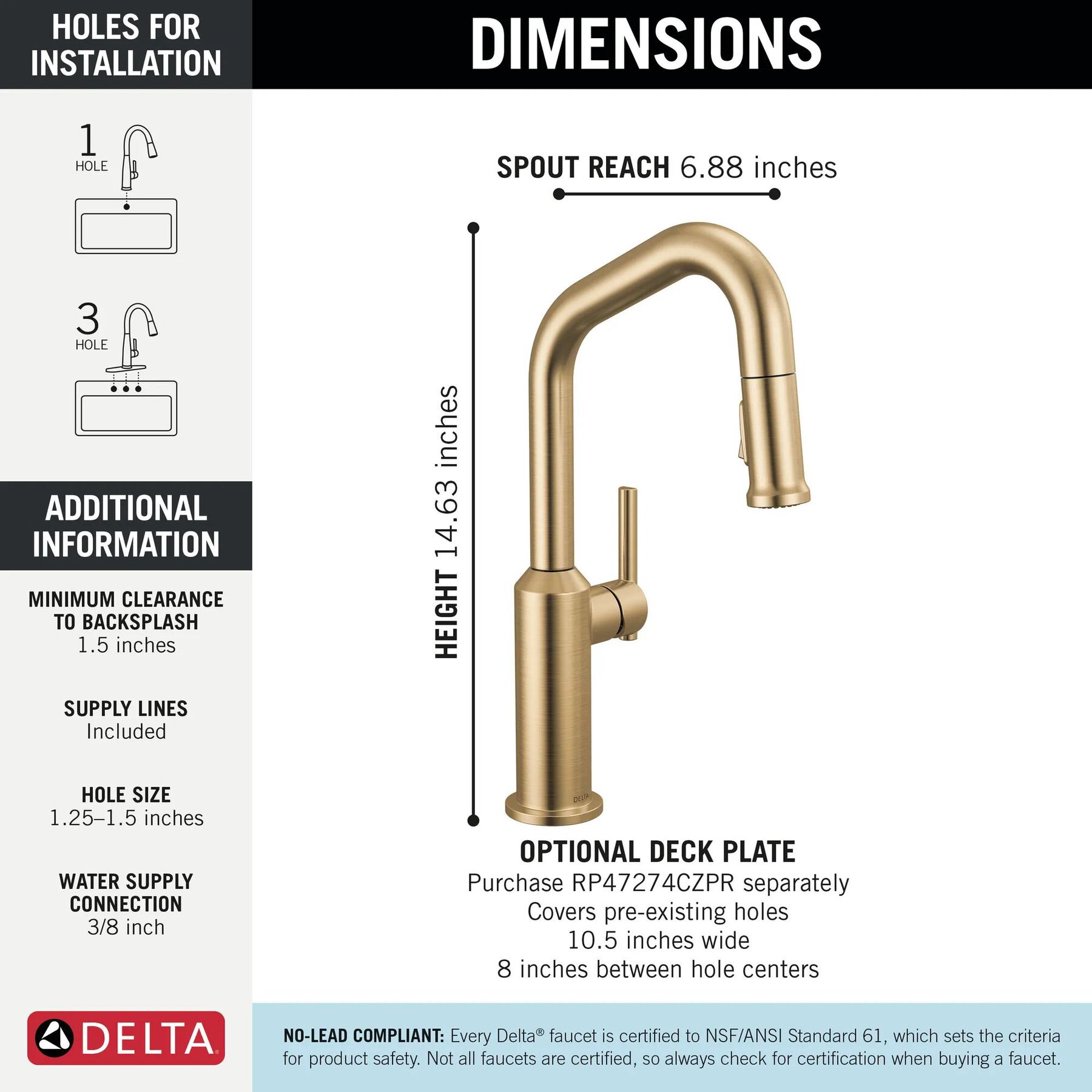 Single Handle Pull-Down Bar/Prep Faucet