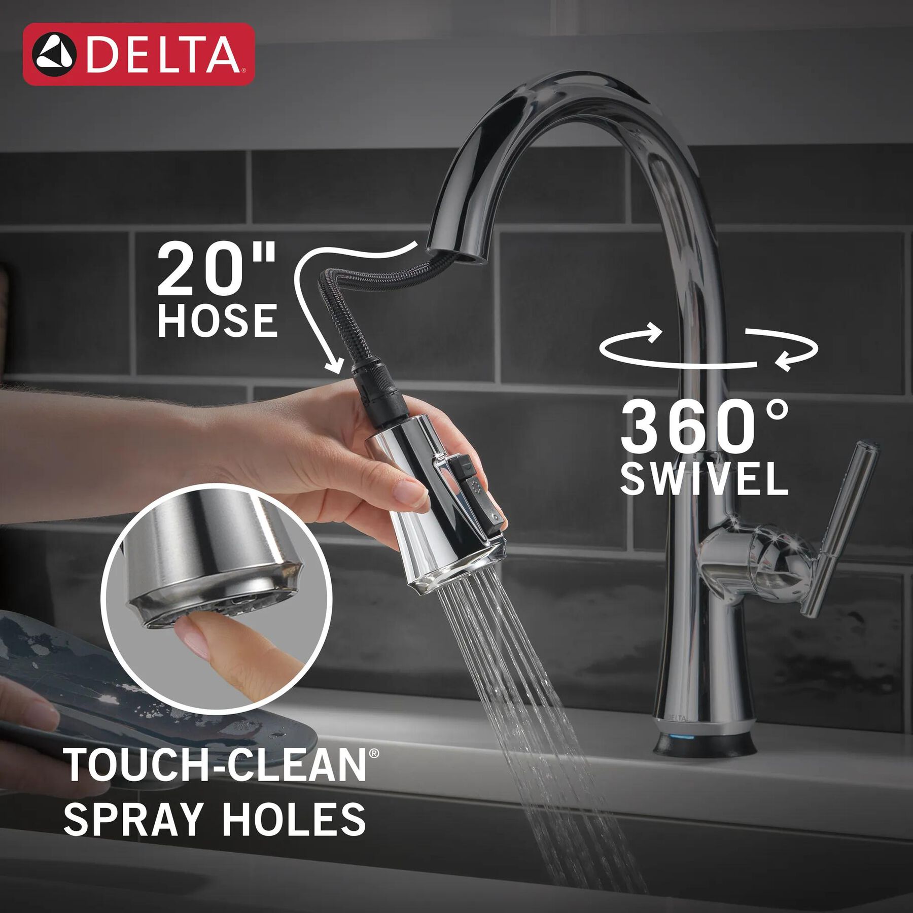 Single Handle Pull-Down Kitchen Faucet with Touch<sub>2</sub>O&reg; Technology