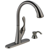 Single Handle Pull-Down Kitchen Faucet with Soap Dispenser and ShieldSpray&reg; Technology (Recertified)