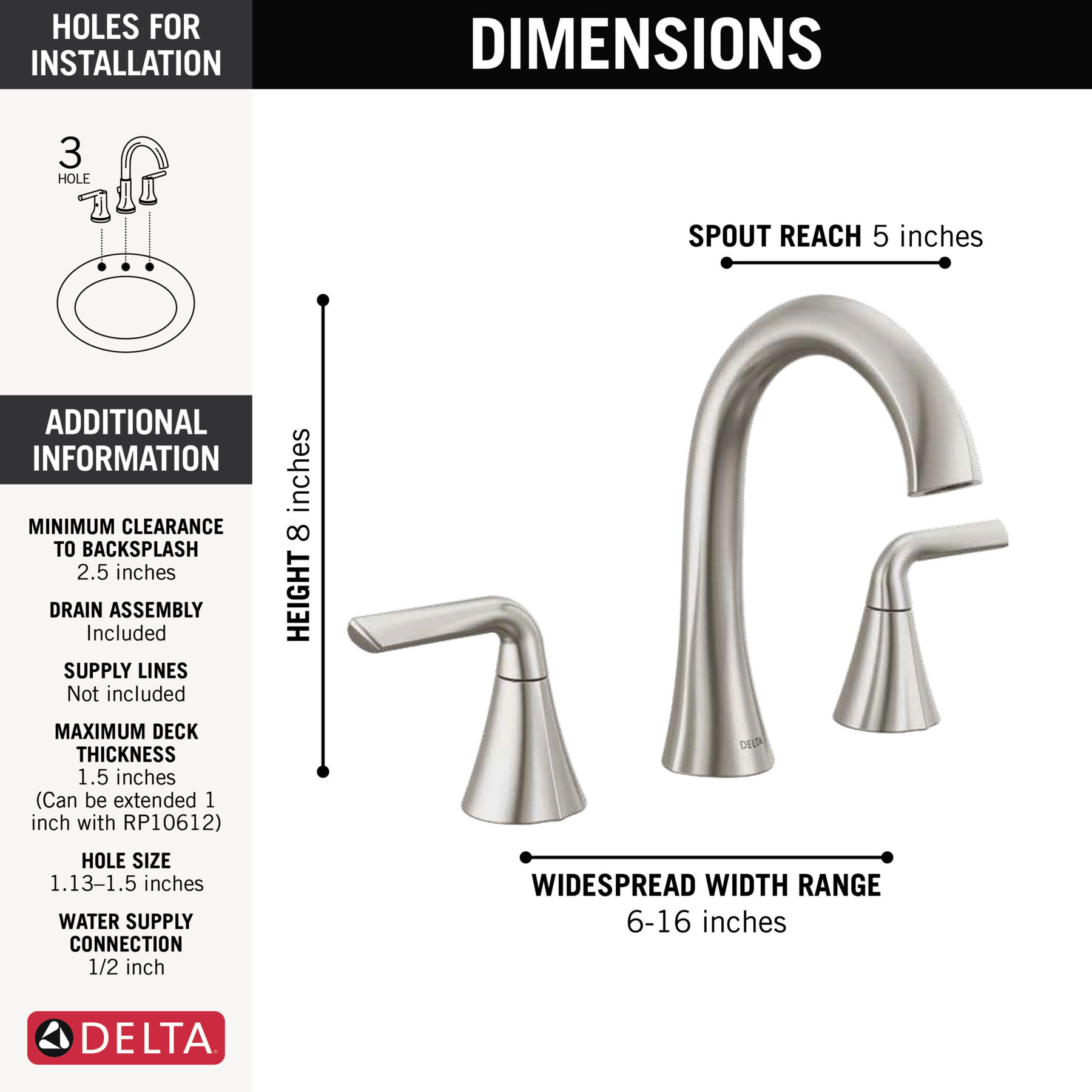 Two Handle Widespread Bathroom Faucet