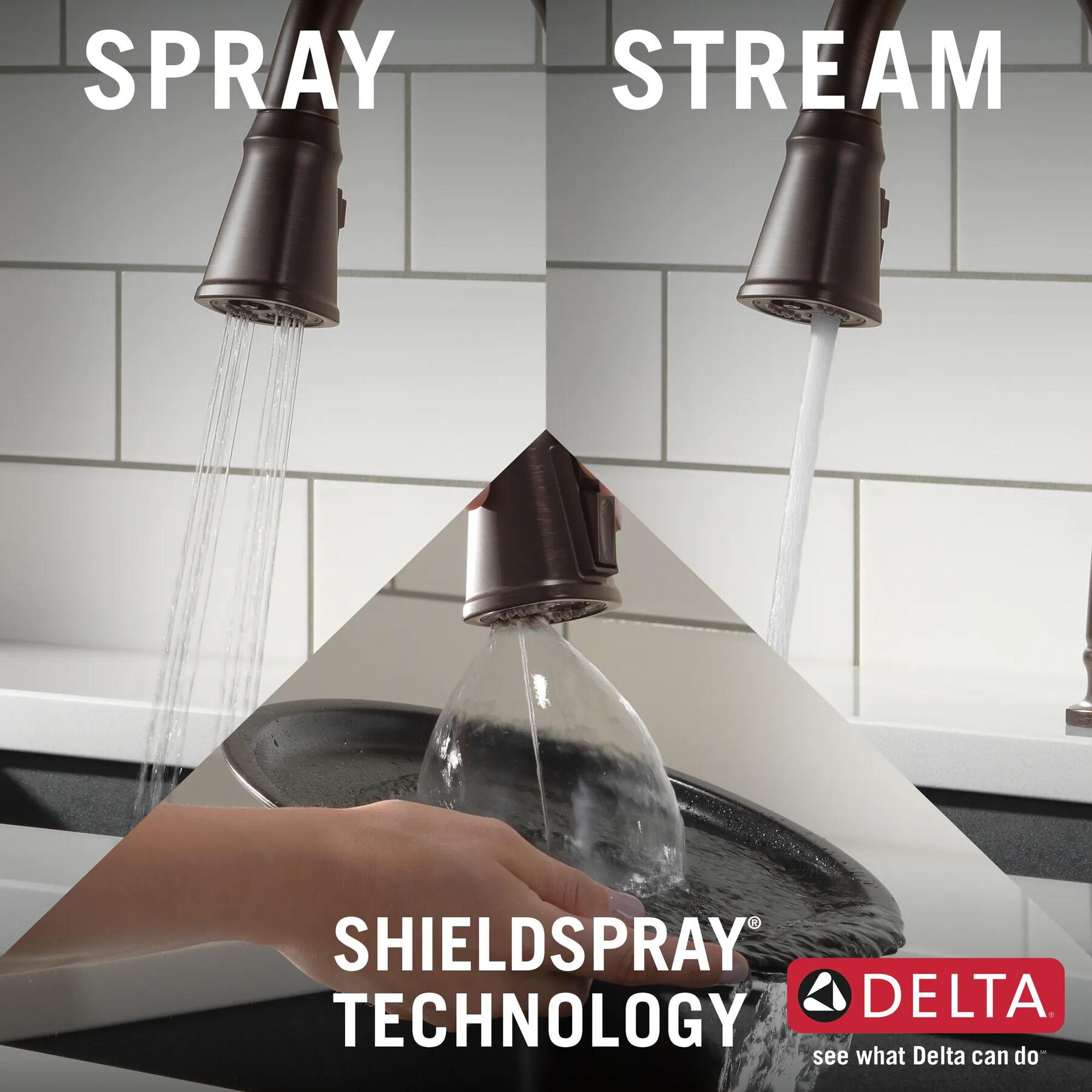 Single Handle Pull-Down Kitchen Faucet with Soap Dispenser and ShieldSpray Technology