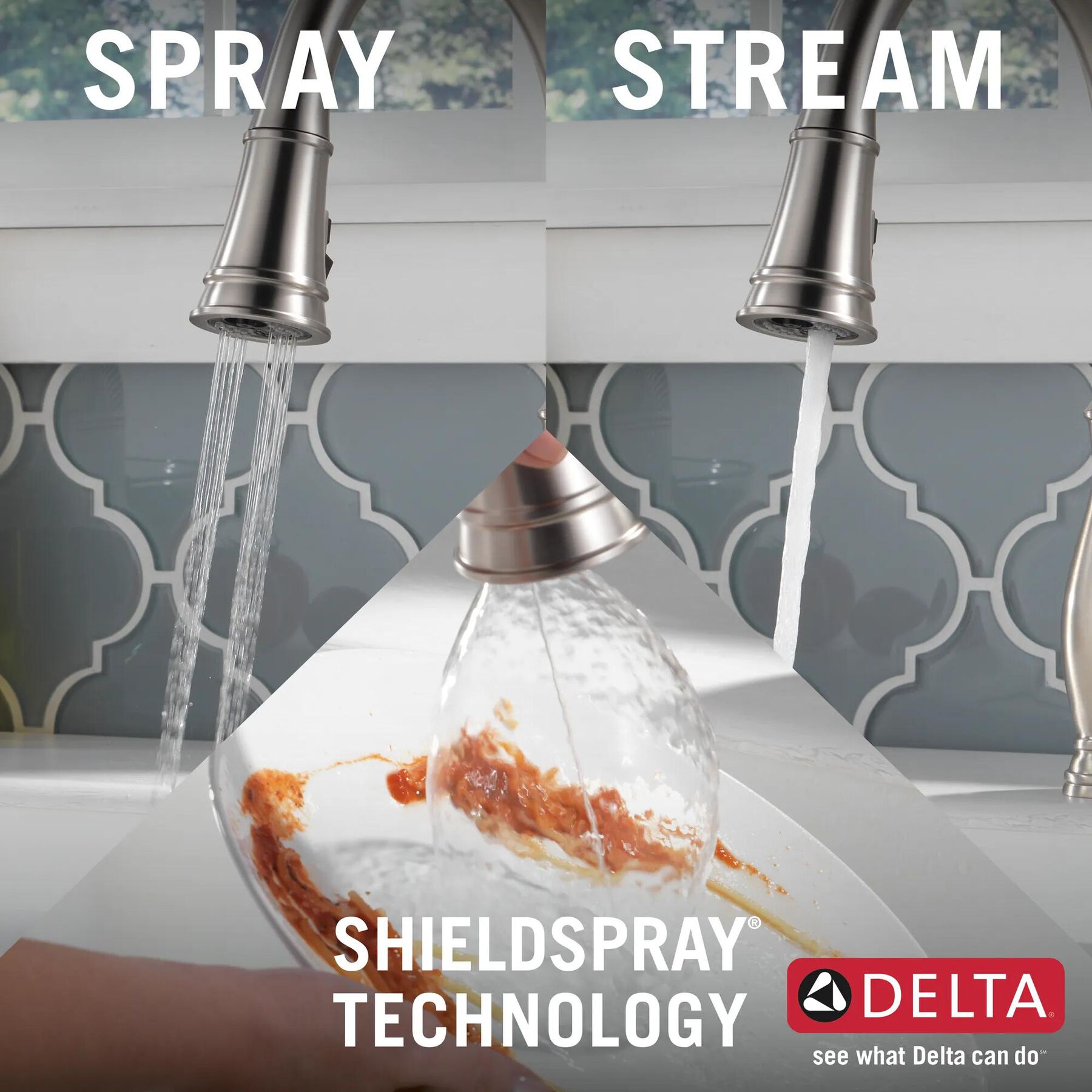 Single Handle Pull-Down Kitchen Faucet with Soap Dispenser and ShieldSpray (Recertified)