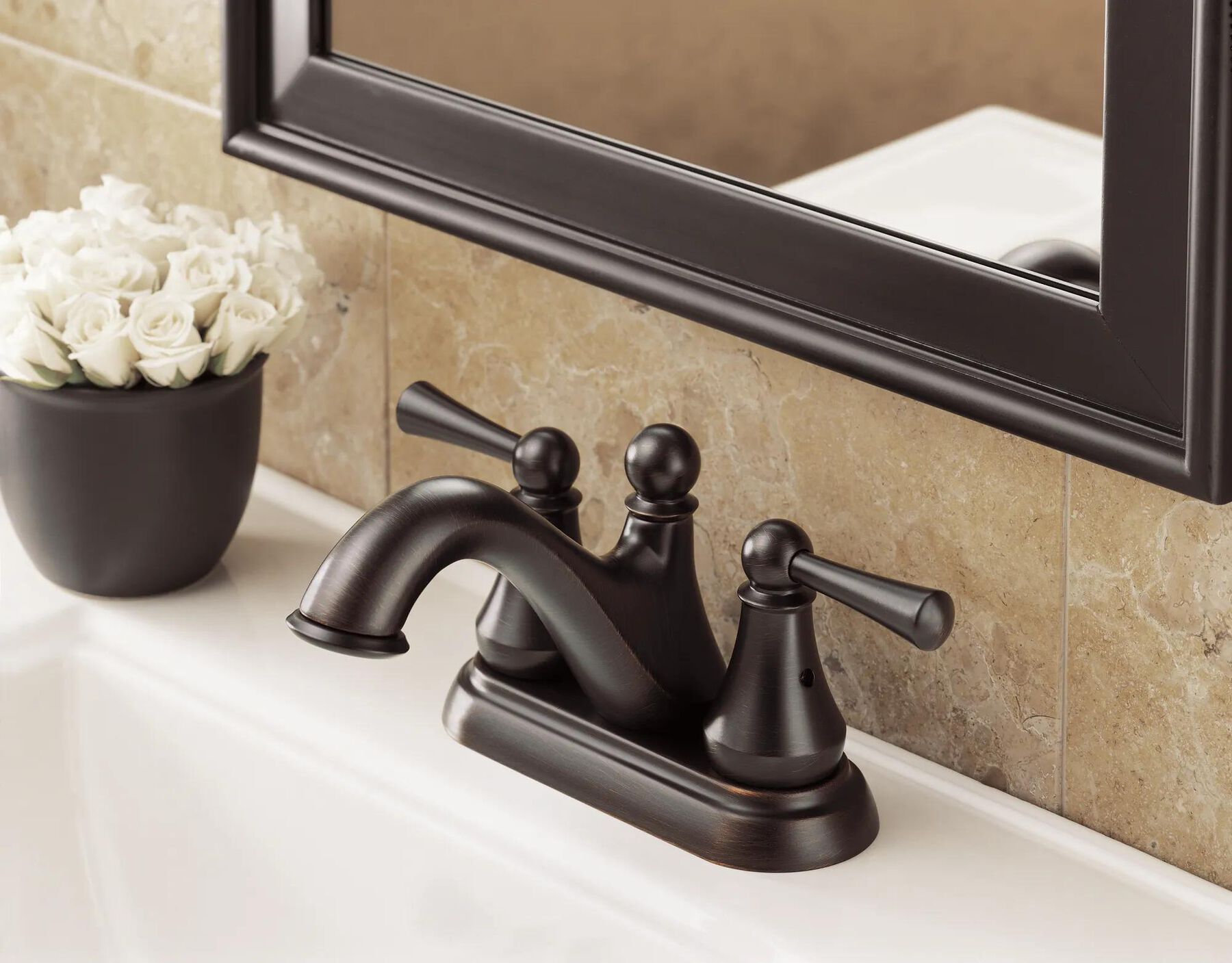 Two Handle Centerset Bathroom Faucet