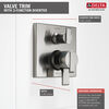 Angular Modern Monitor&reg; 17 Series Valve Trim with 3-Setting Integrated Diverter