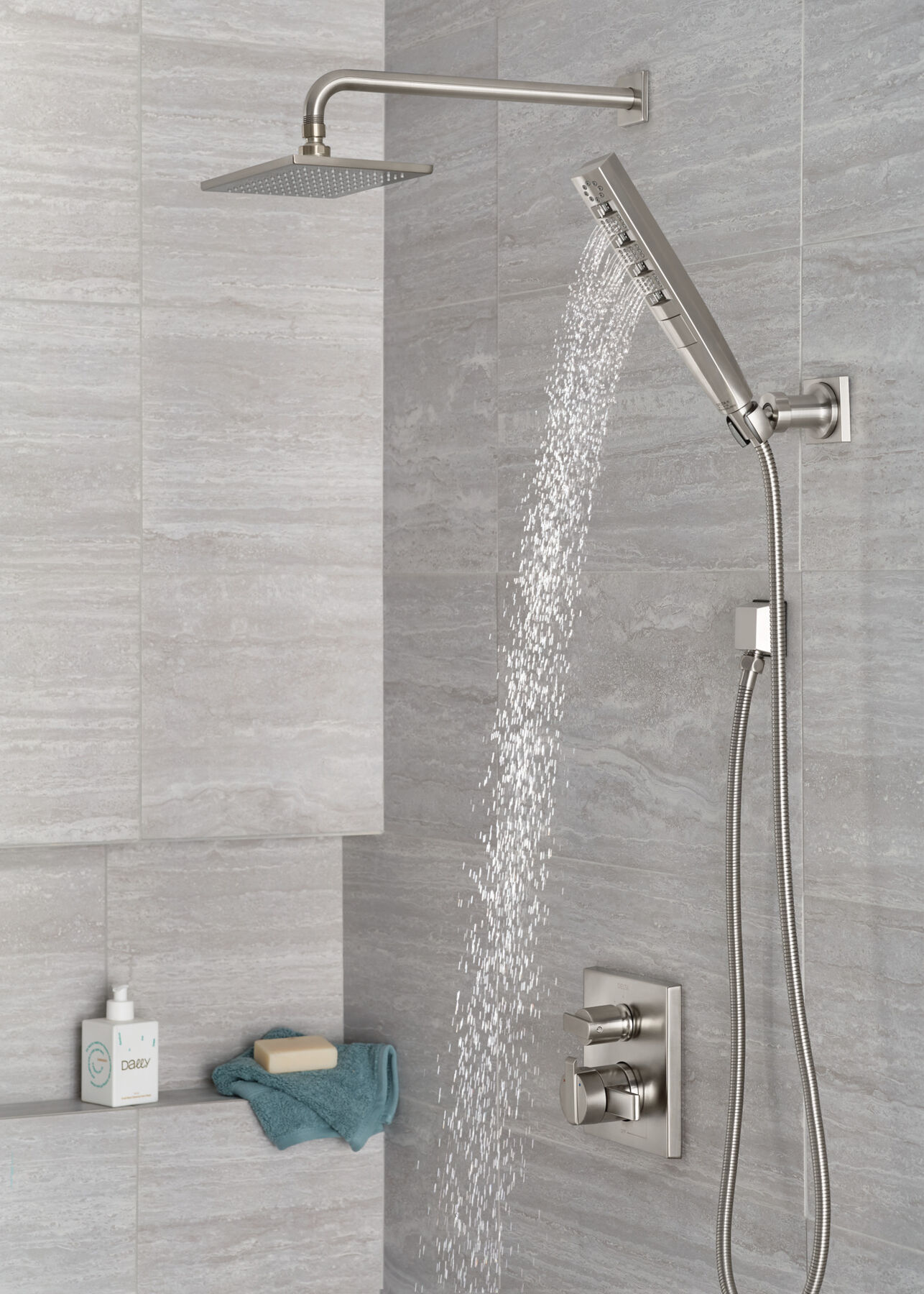 H<sub>2</sub>Okinetic&reg; 4-Setting Wall Mount Hand Shower