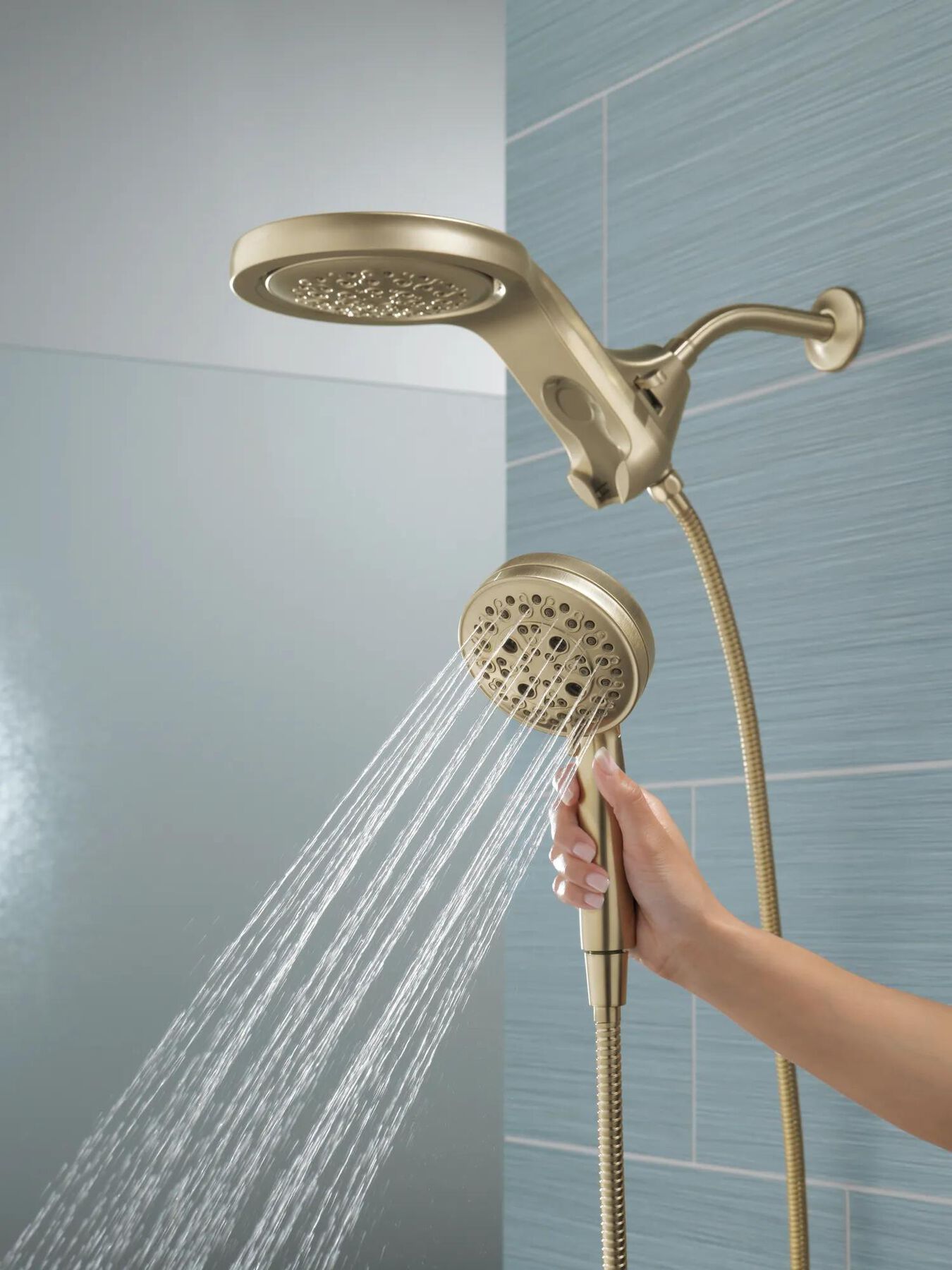 HydroRain&reg; H<sub>2</sub>Okinetic&reg; 5-Setting Two-in-One Shower Head