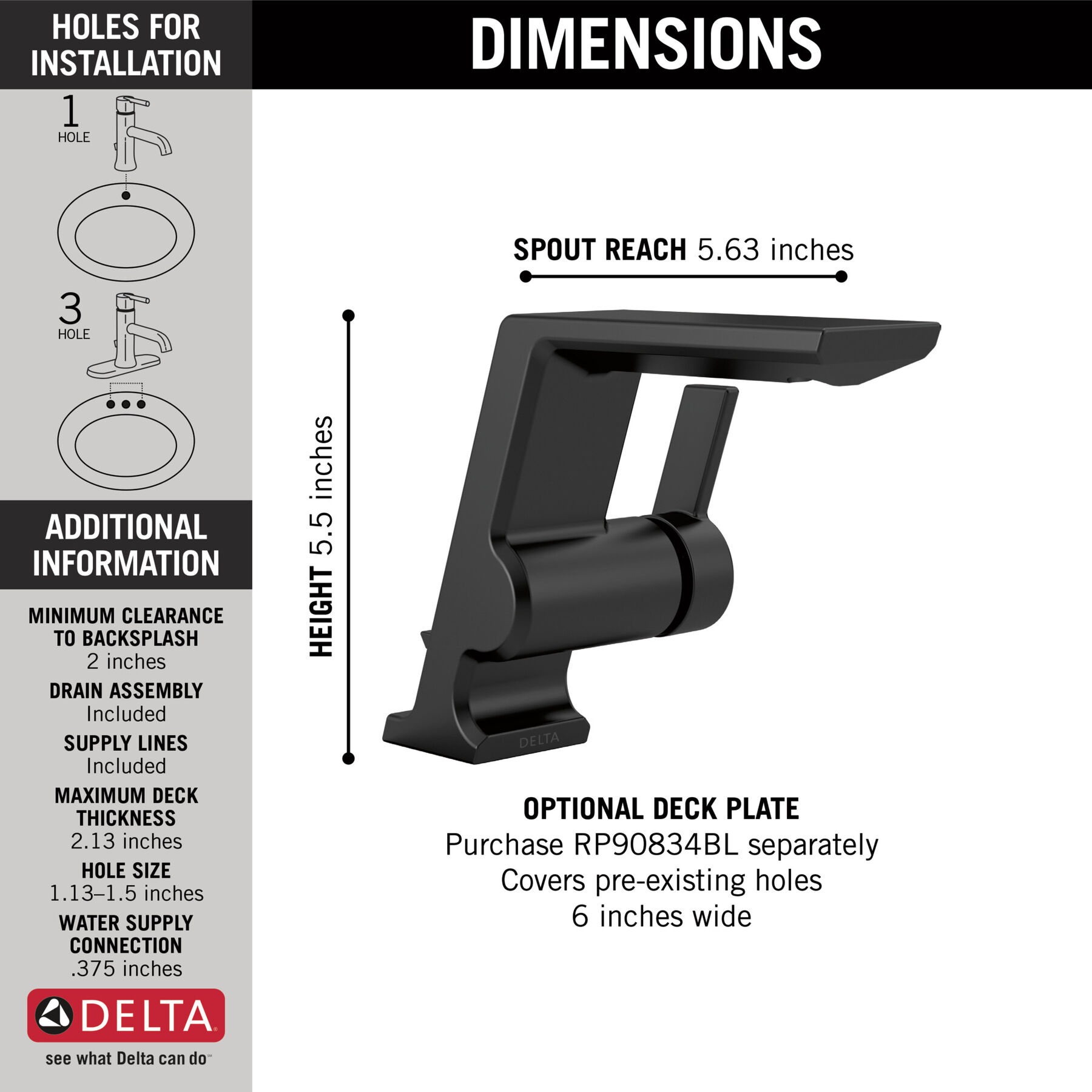 Single-Hole Bathroom Faucet (Recertified)