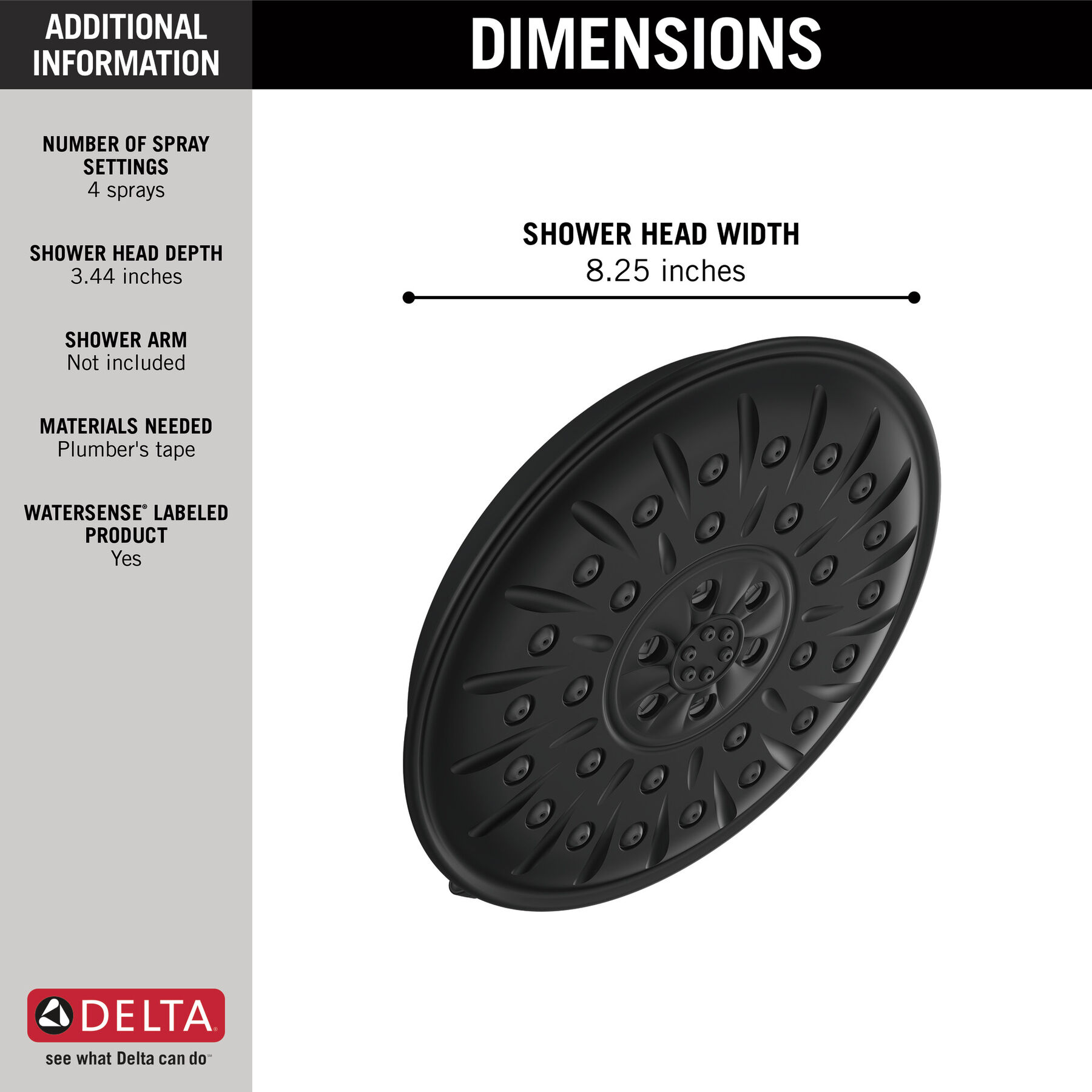 Ultrasoak&reg; 4-Setting Shower Head