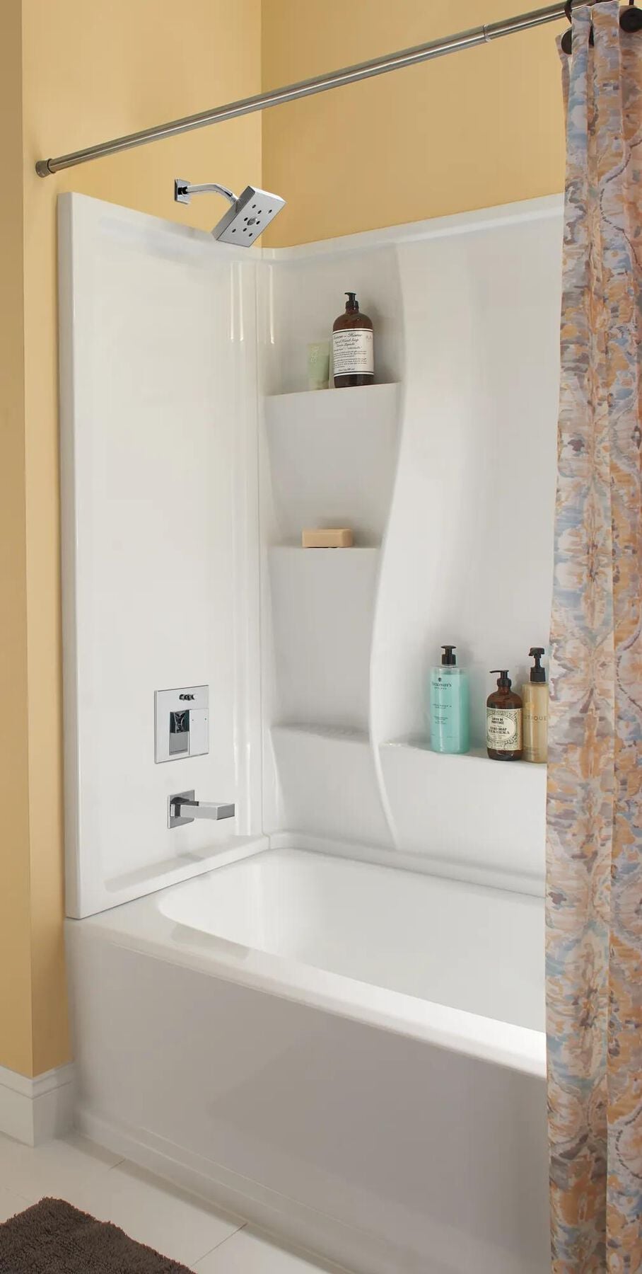 In wall Tub and Shower Trim with Push Button Diverter