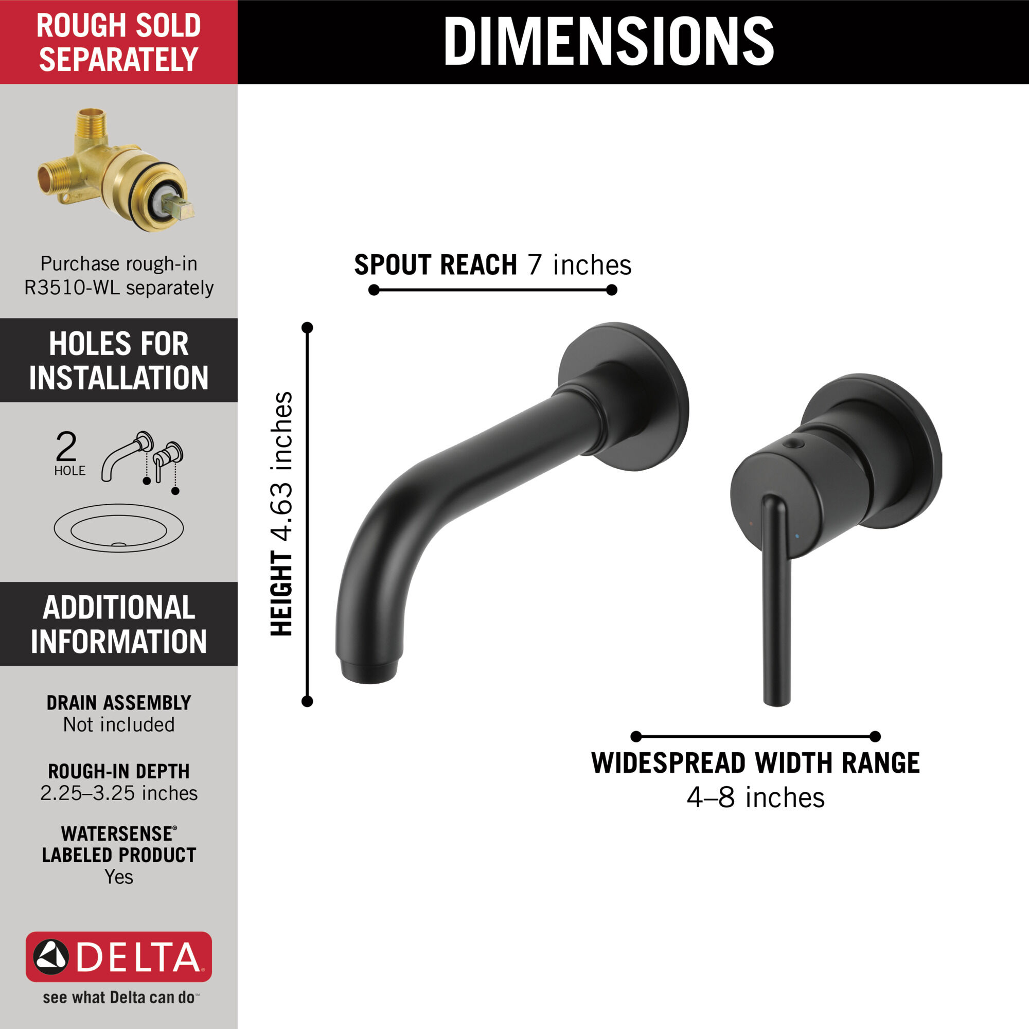 Single Handle Wall Mount Bathroom Faucet Trim (Recertified) in
