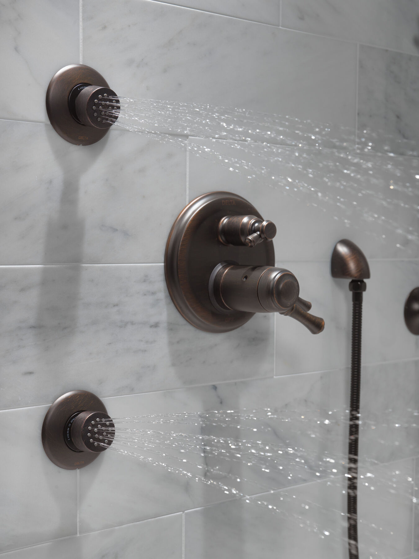 Traditional 2-Handle TempAssure&reg; 17T Series Valve Trim with 3-Setting Integrated Diverter