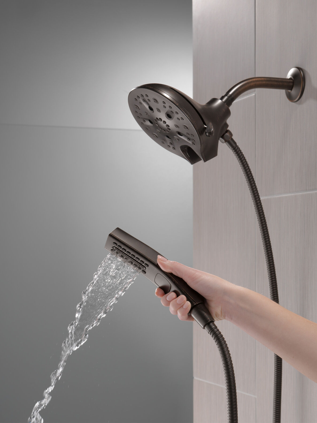 In2ition&reg; H<sub>2</sub>Okinetic&reg; 5-Setting Two-in-One Shower