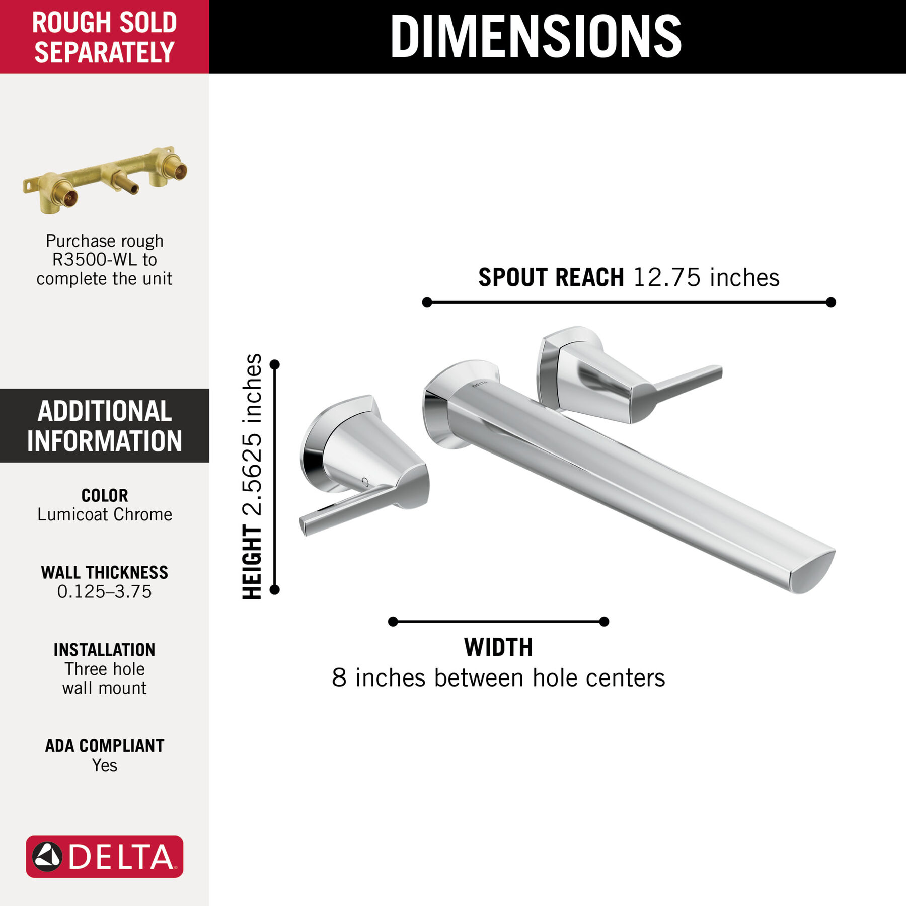 Wall Mount Tub Filler (Recertified)