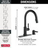Single Handle Pull-Down Touch<sub>2</sub>O&reg; Technology Kitchen Faucet with Touchless Technology
