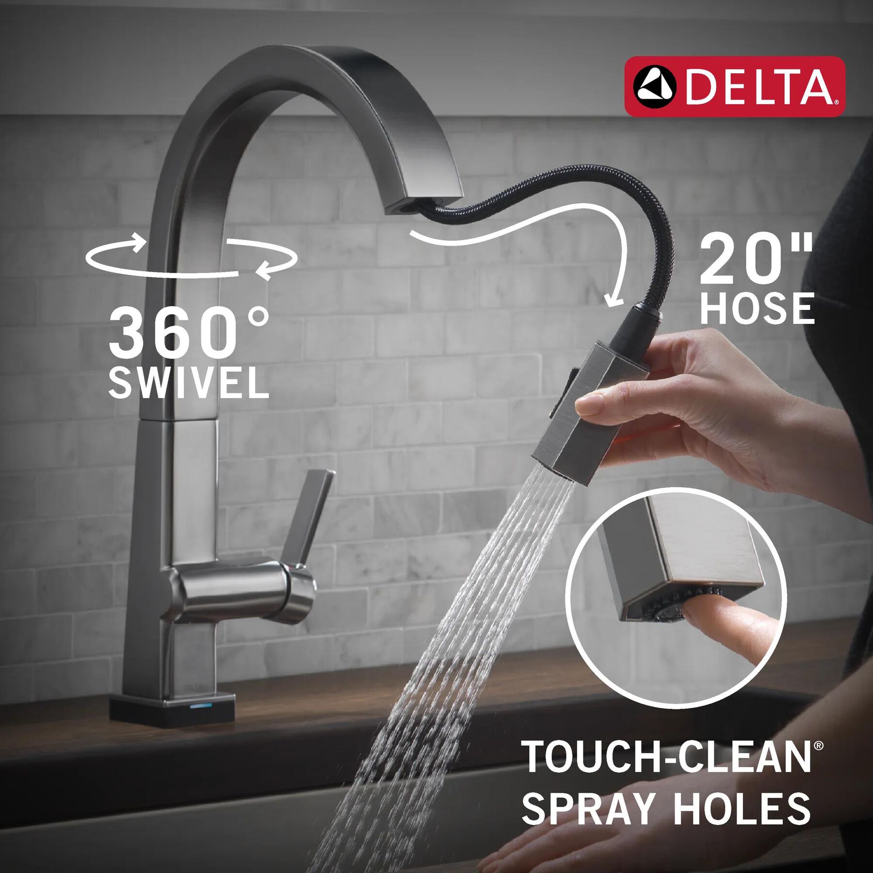 Single Handle Pull-Down Kitchen Faucet with Touch<sub>2</sub>O&reg; Technology Technology