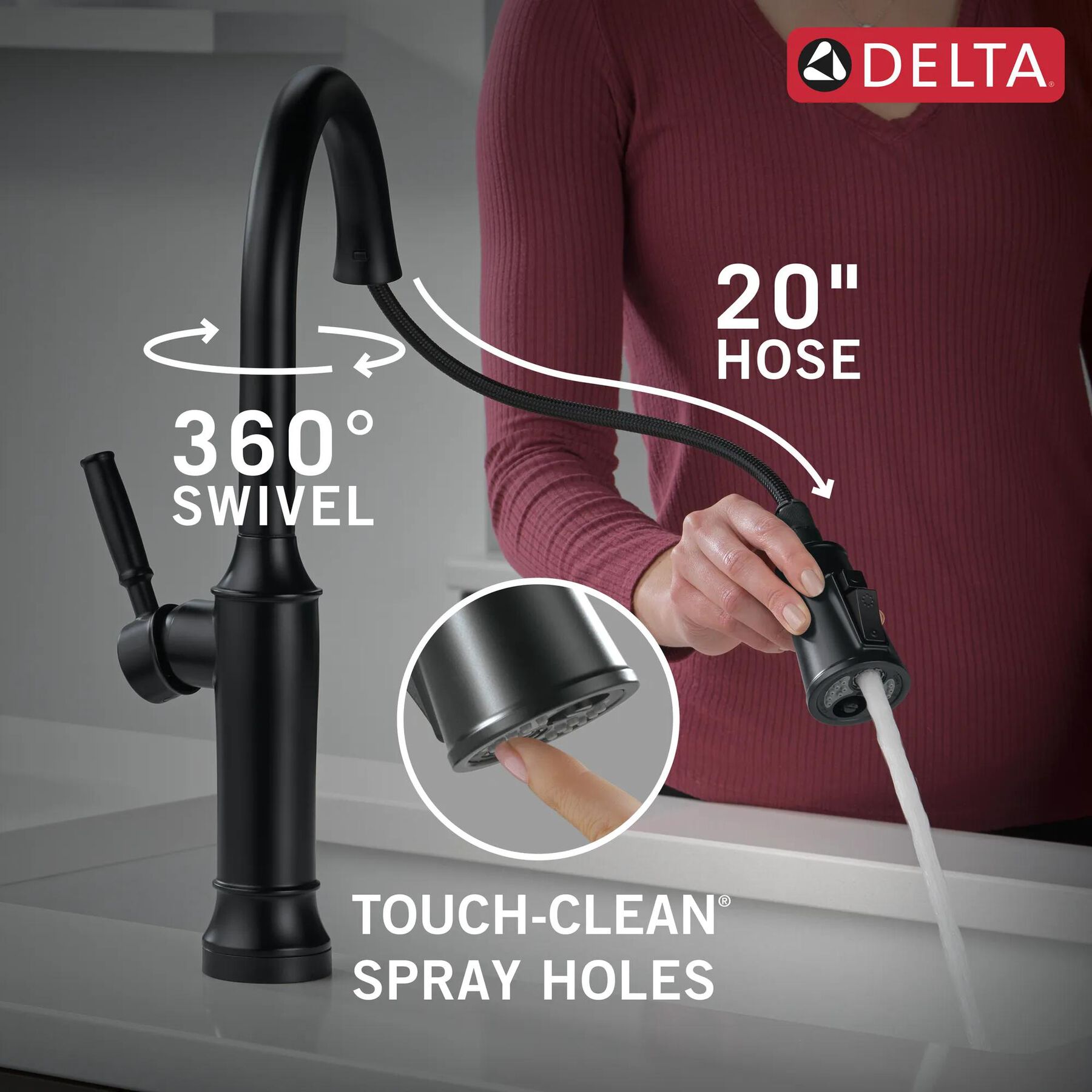 Touch<sub>2</sub>O&reg; Technology Kitchen Faucet with Touchless Technology