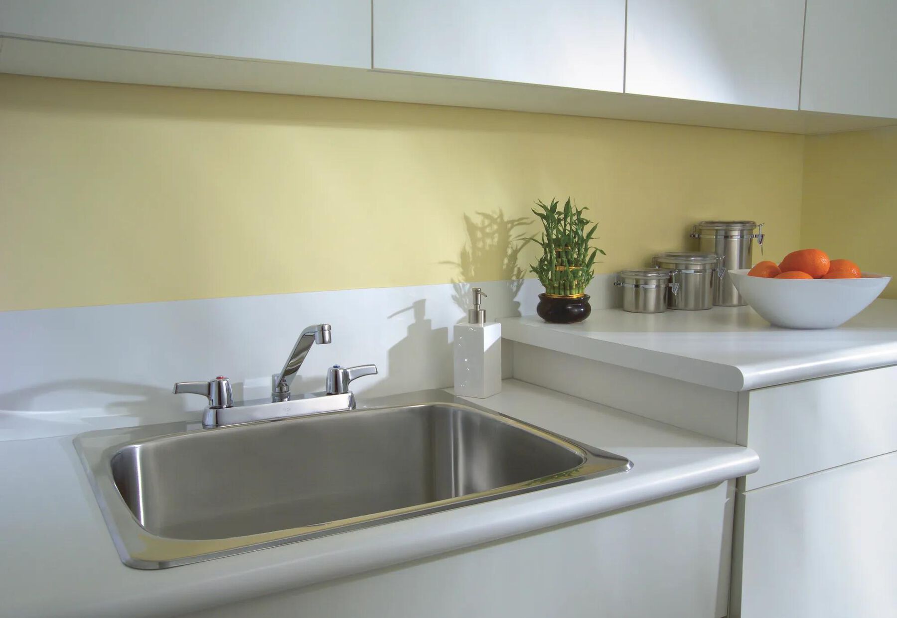 Two Handle 8 In Cast Deck-Mount Faucet