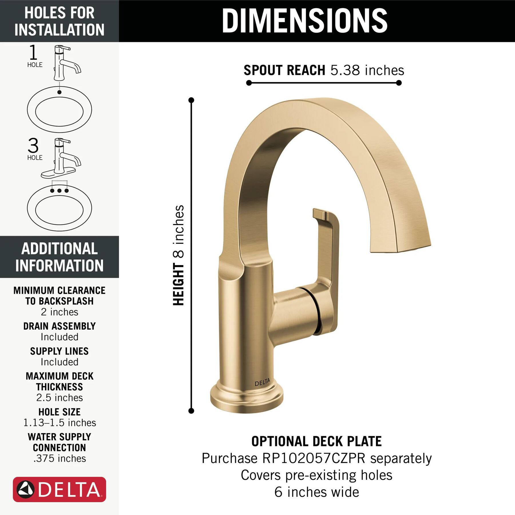 Single Handle Bathroom Faucet (Recertified)