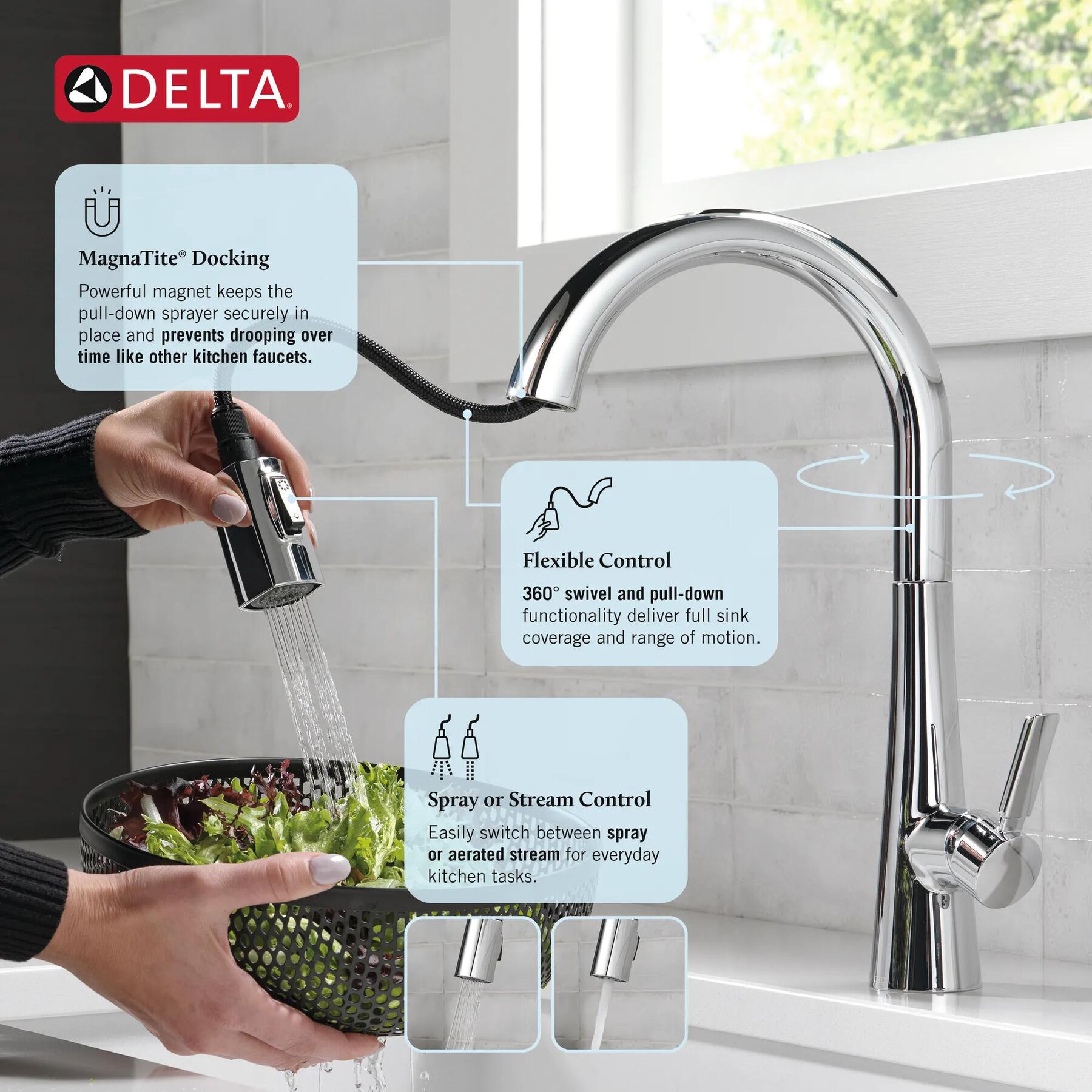 Single Handle Pull-Down Kitchen Faucet