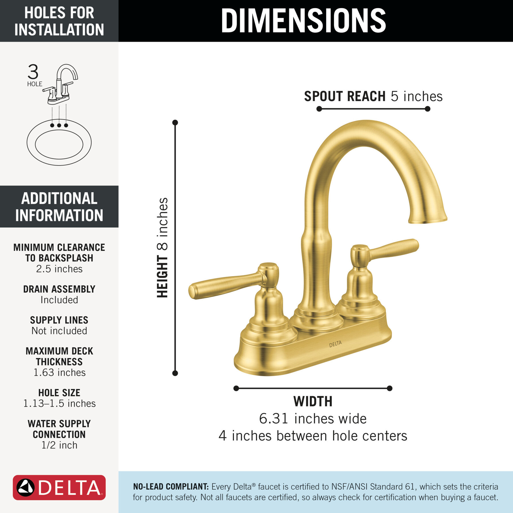 Two Handle Centerset Bathroom Faucet