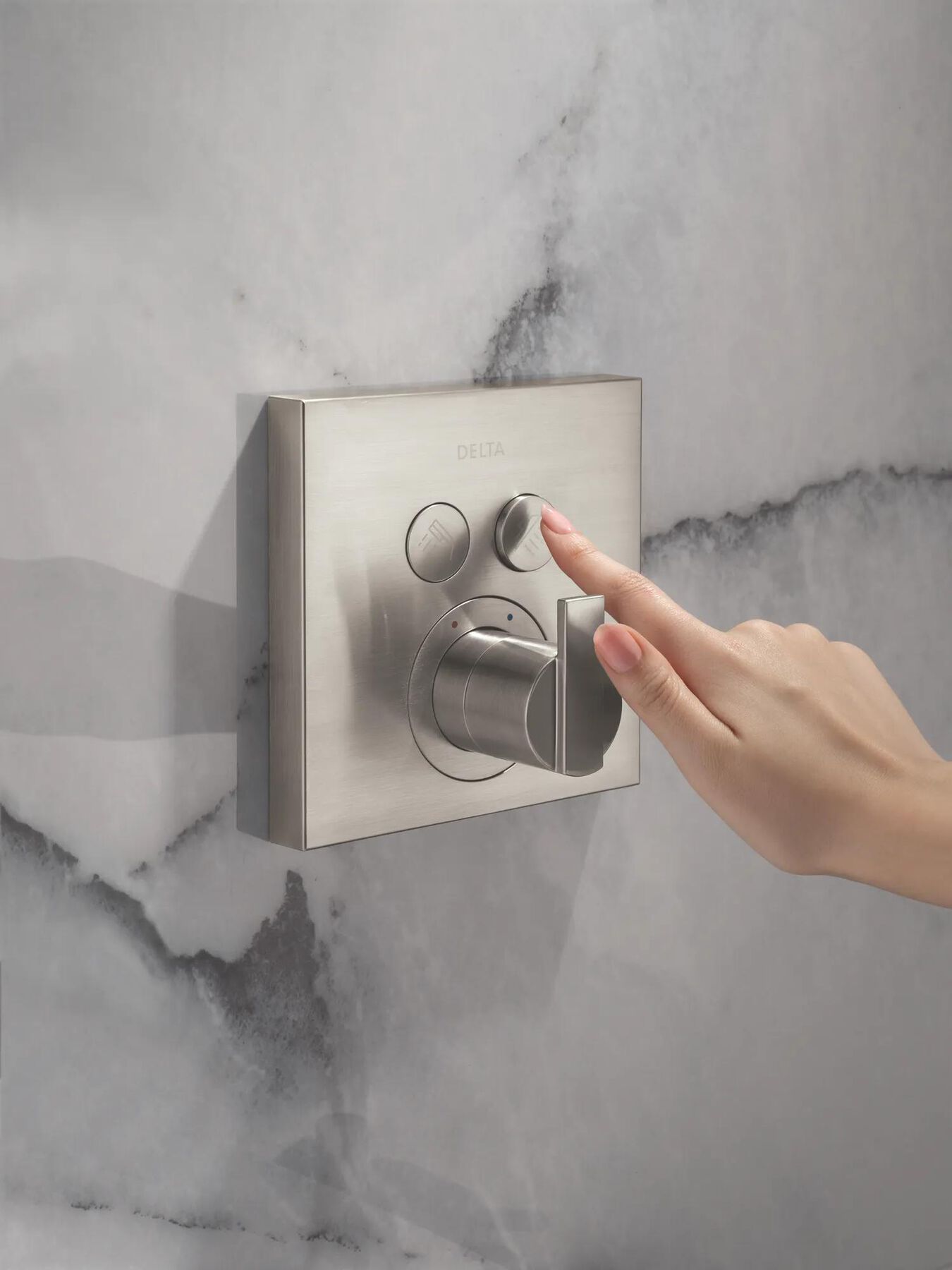 Angular Modern Push-Button Shower