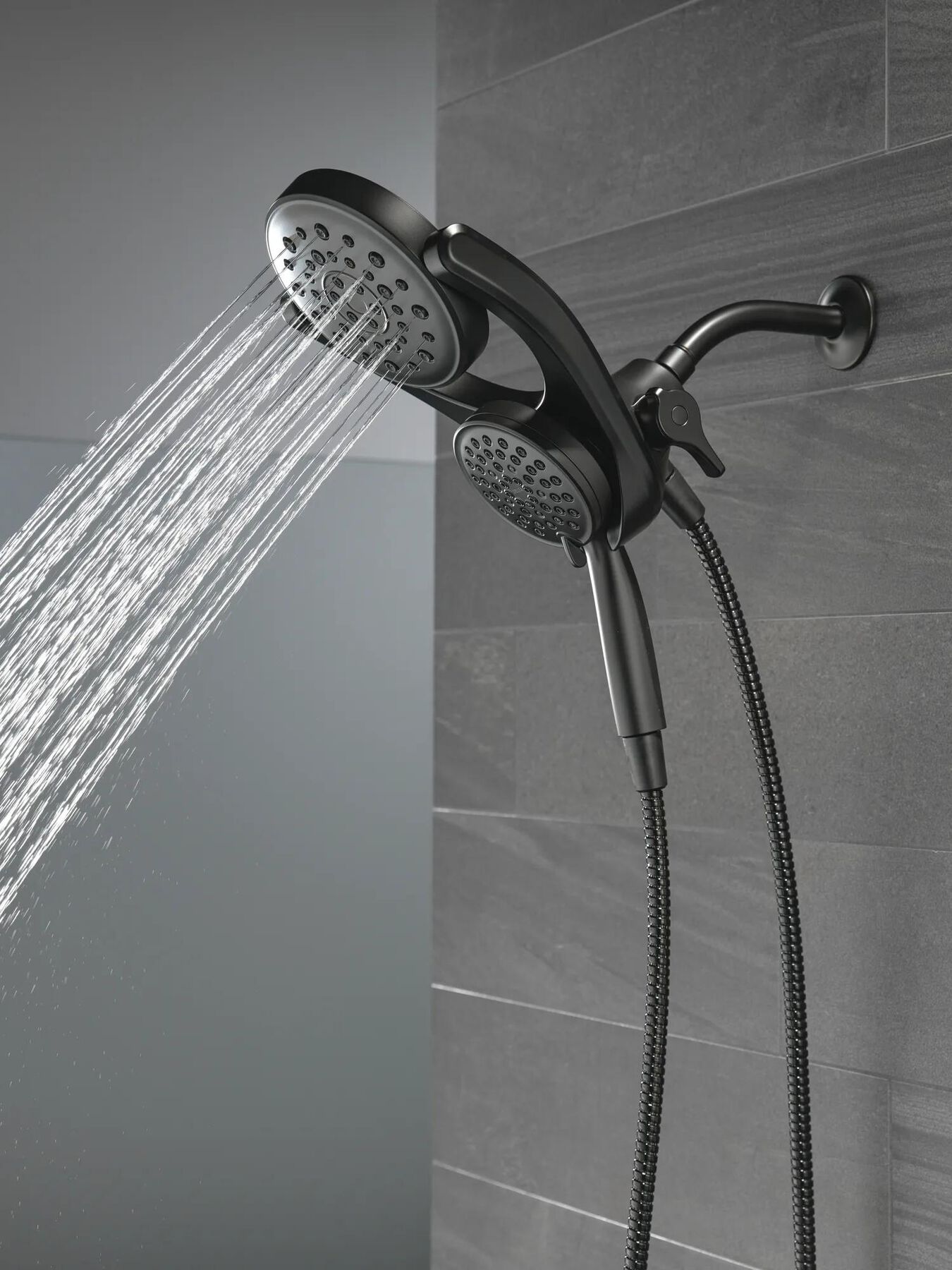HydroRain&reg; 4-Setting Two-in-One Shower Head (Recertified)