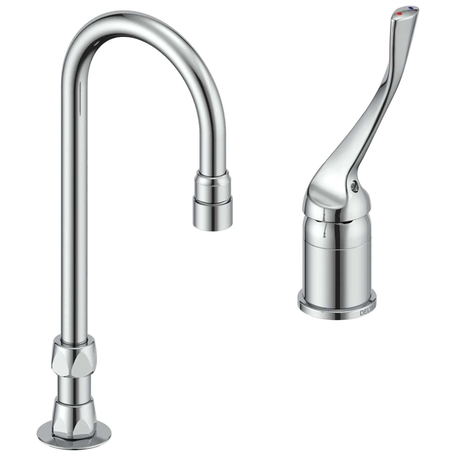 Single Control Mixing Faucet with Gooseneck Spout - Less Pop-Up
