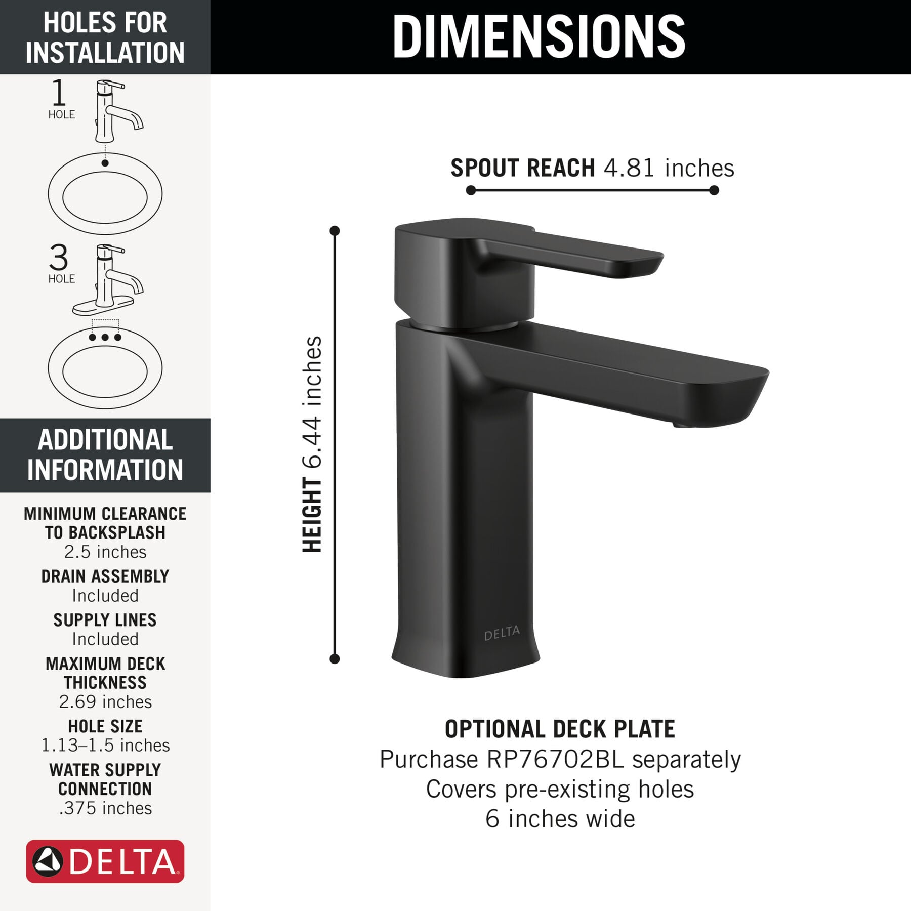 Single-Hole Lavatory Faucet with Shower Trim Bundle - 14 Series