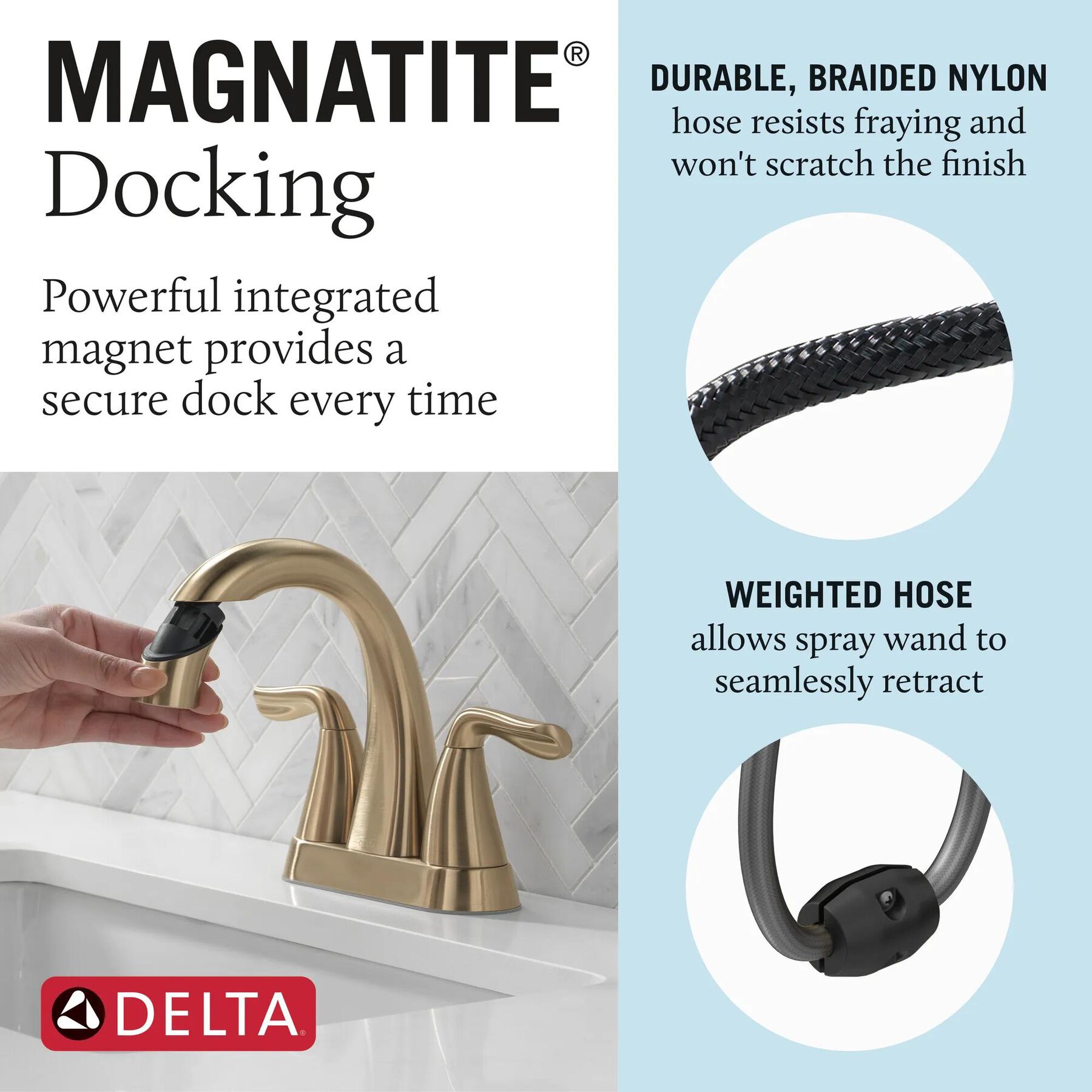 Two Handle Centerset Pull-Down Bathroom Faucet (Recertified)