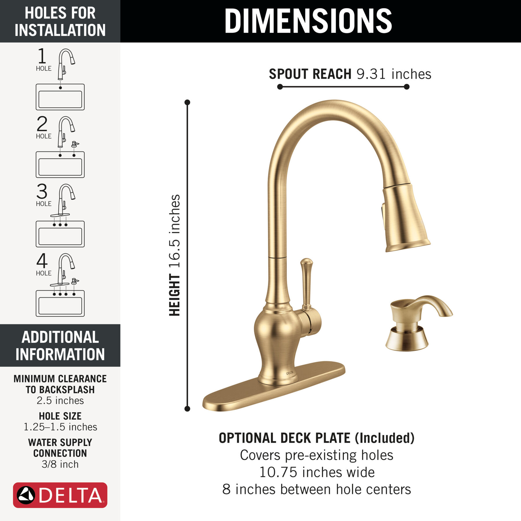 Pull-Down Kitchen 1 Handle with Soap Dispenser Bundle