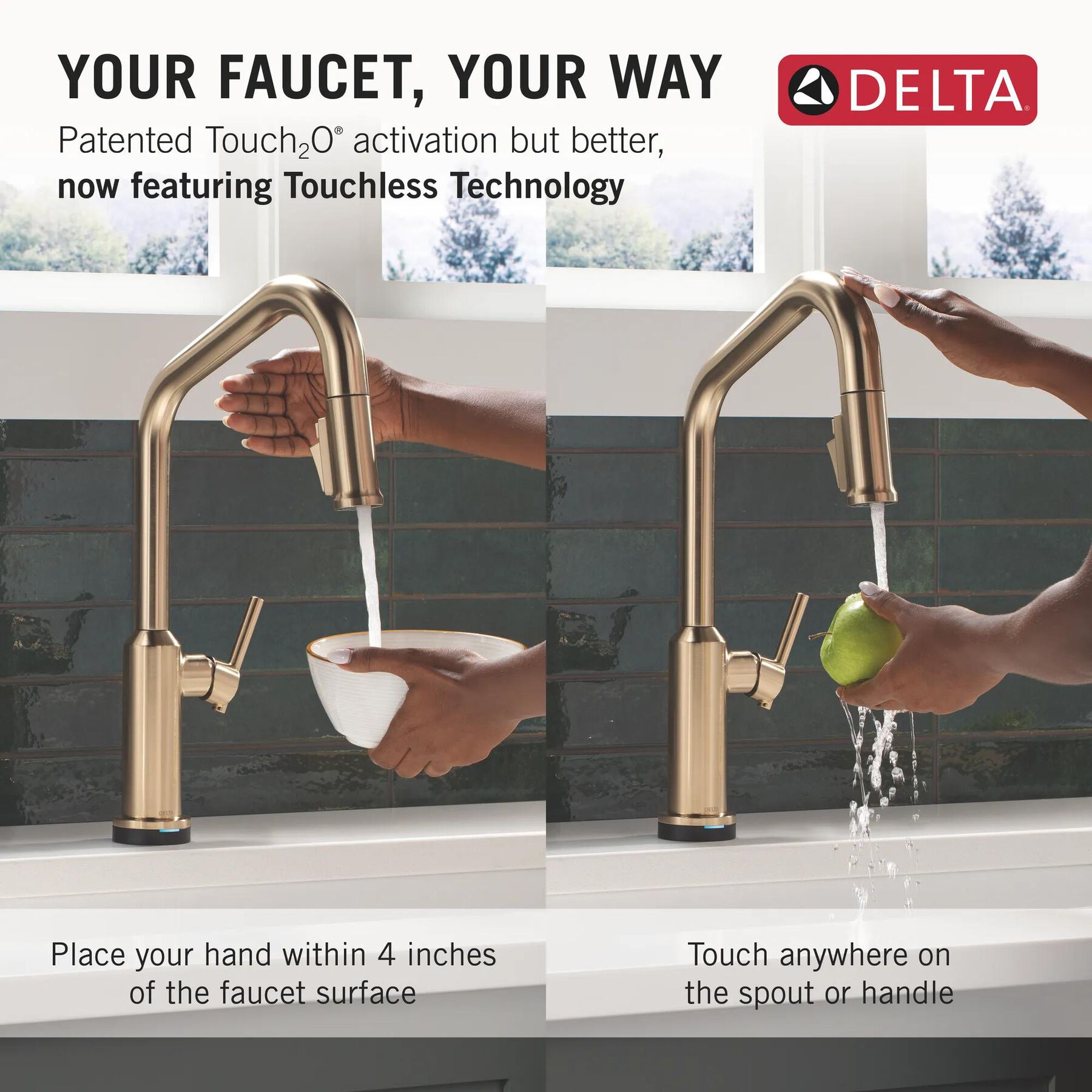 Touch2O&reg; Technology Kitchen Faucet with Touchless Technology