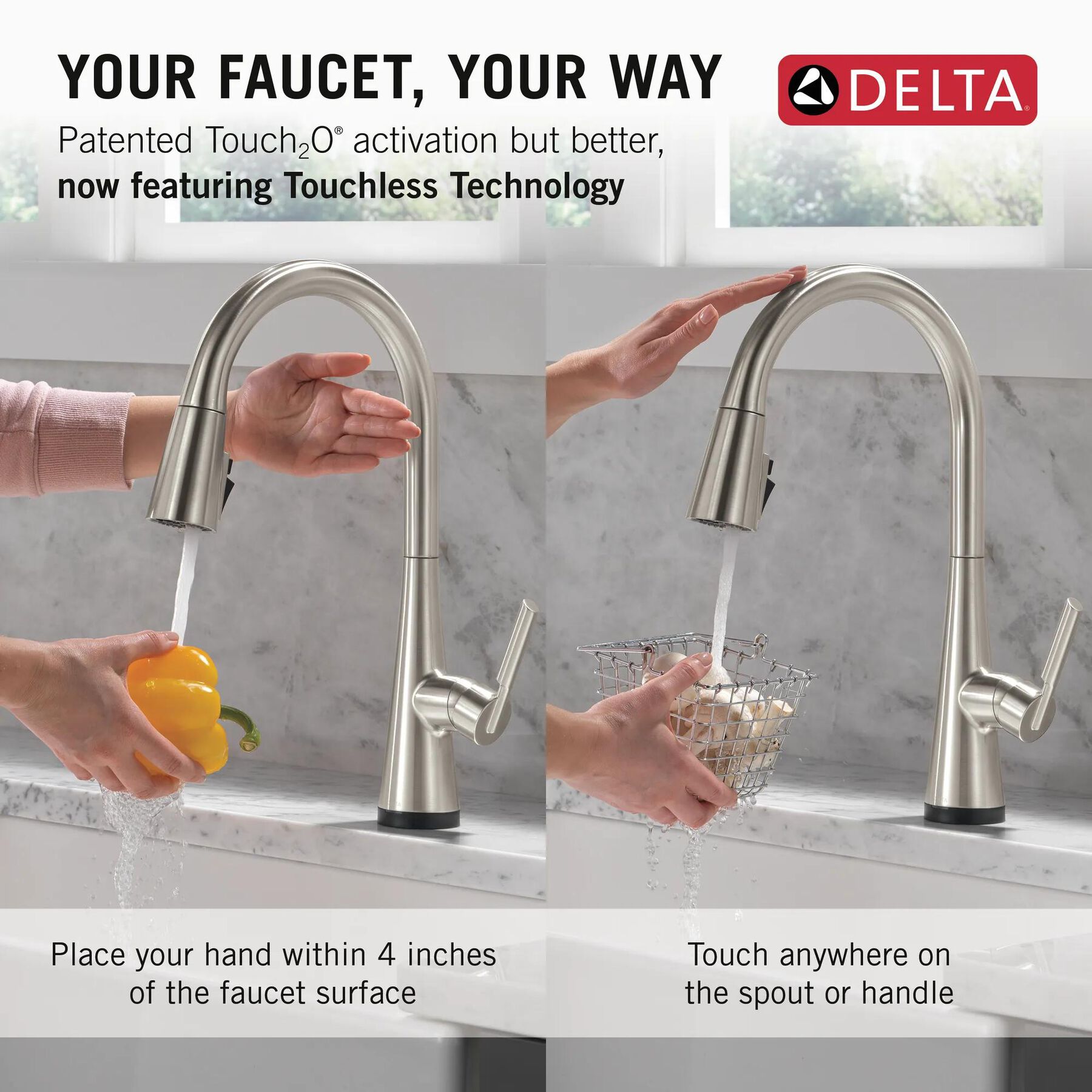 Single Handle Kitchen Pull-Down Faucet with Touch<sub>2</sub>O&reg; Technology (Recertified)