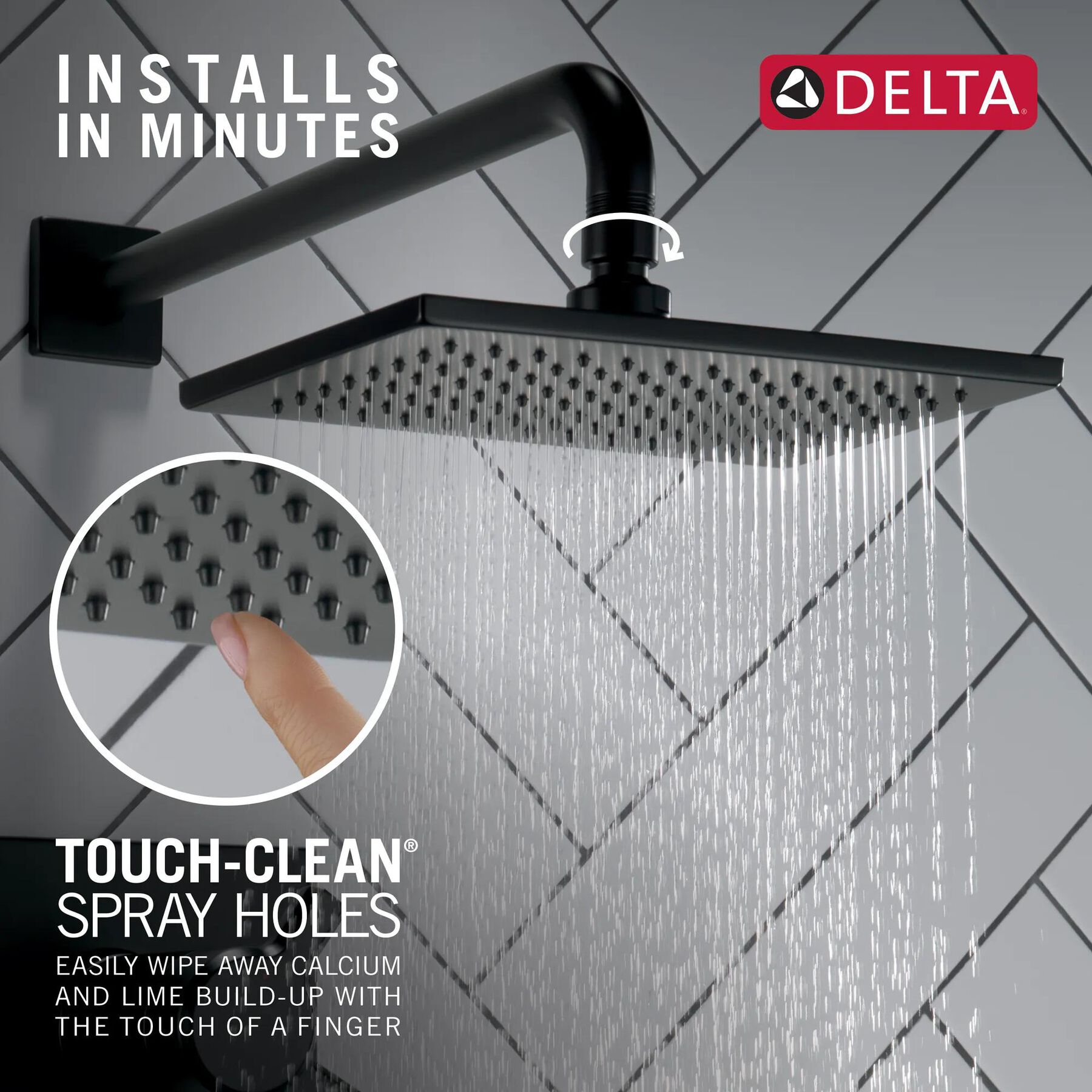Single Setting Overhead Showerhead