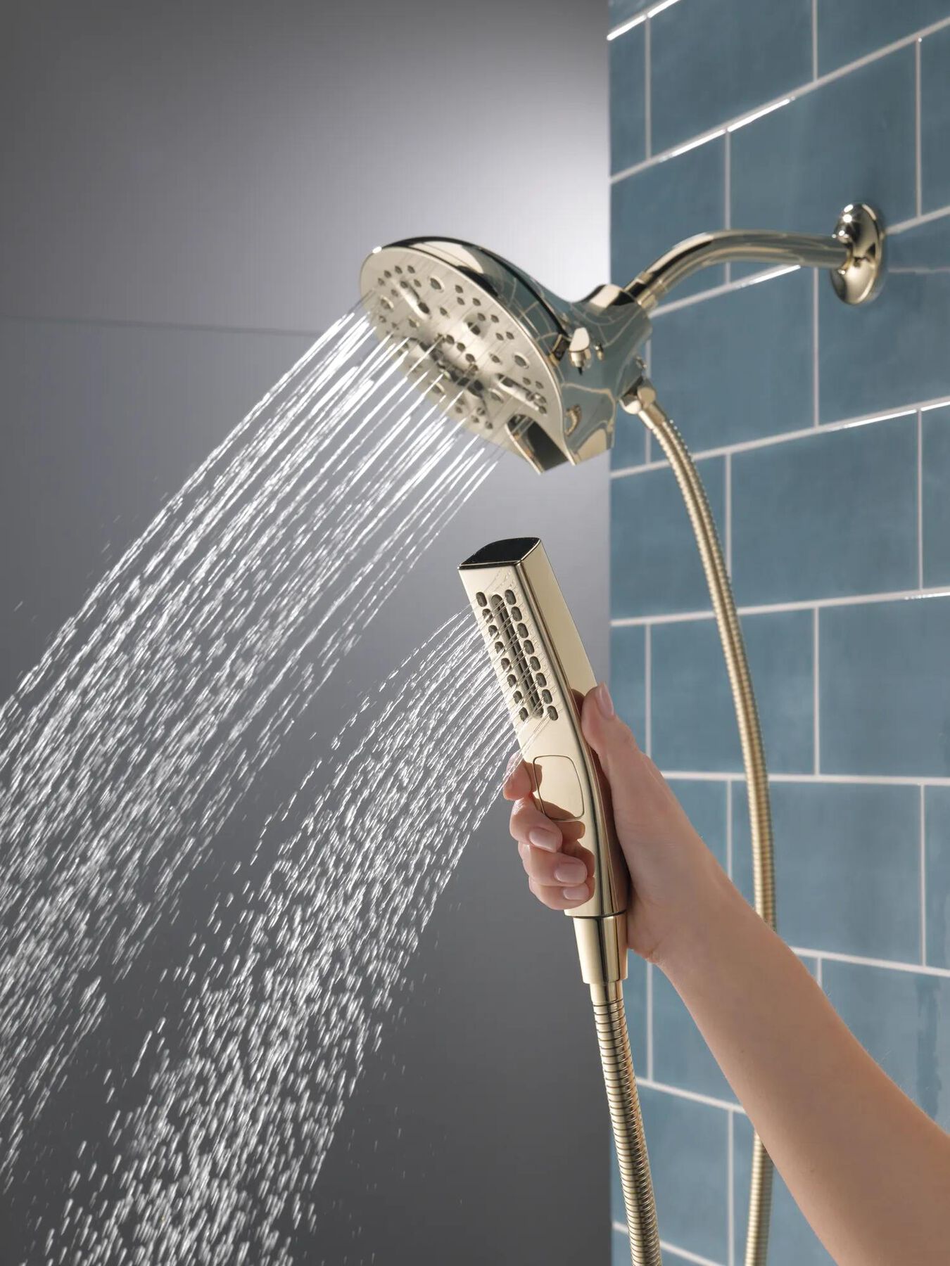 In2ition&reg; H<sub>2</sub>Okinetic&reg; 5-Setting Two-in-One Shower