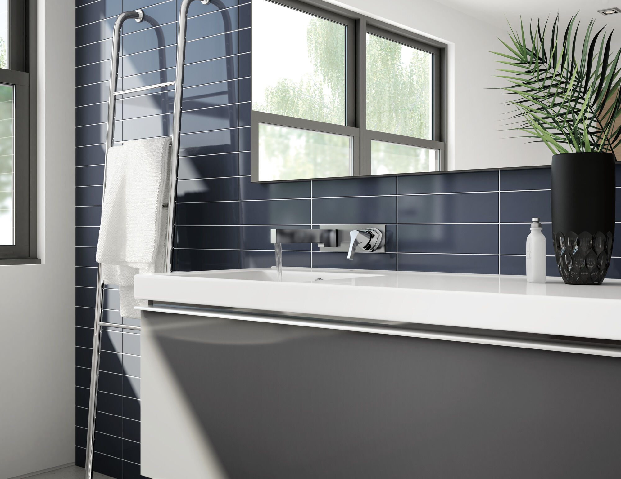 Timorol Single Handle Wall Mount Bathroom Faucet Trim in Chrome T574LF-WL