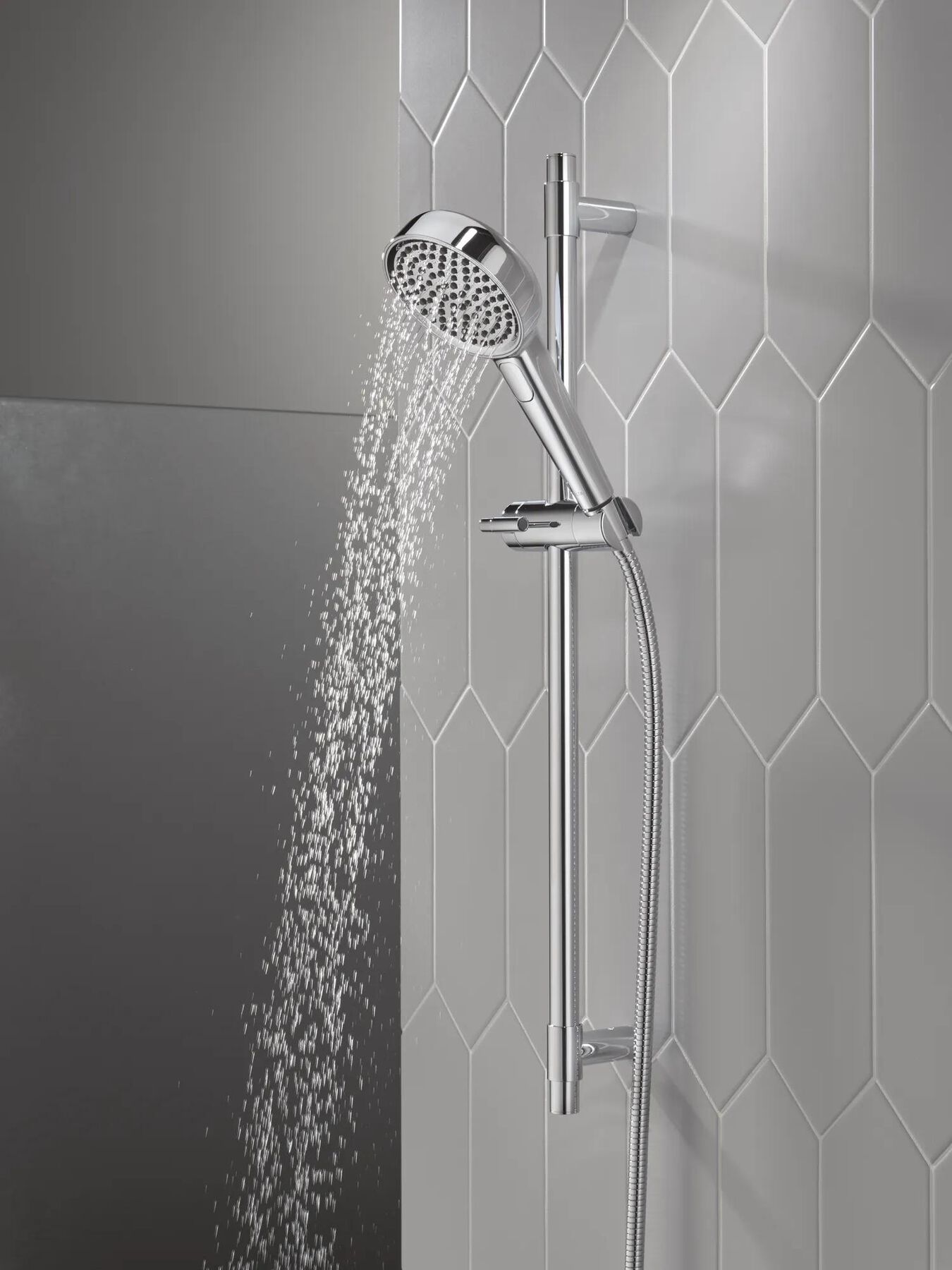 4-Setting Hand Shower with Slide Bar featuring FeatherRain&trade; Spray