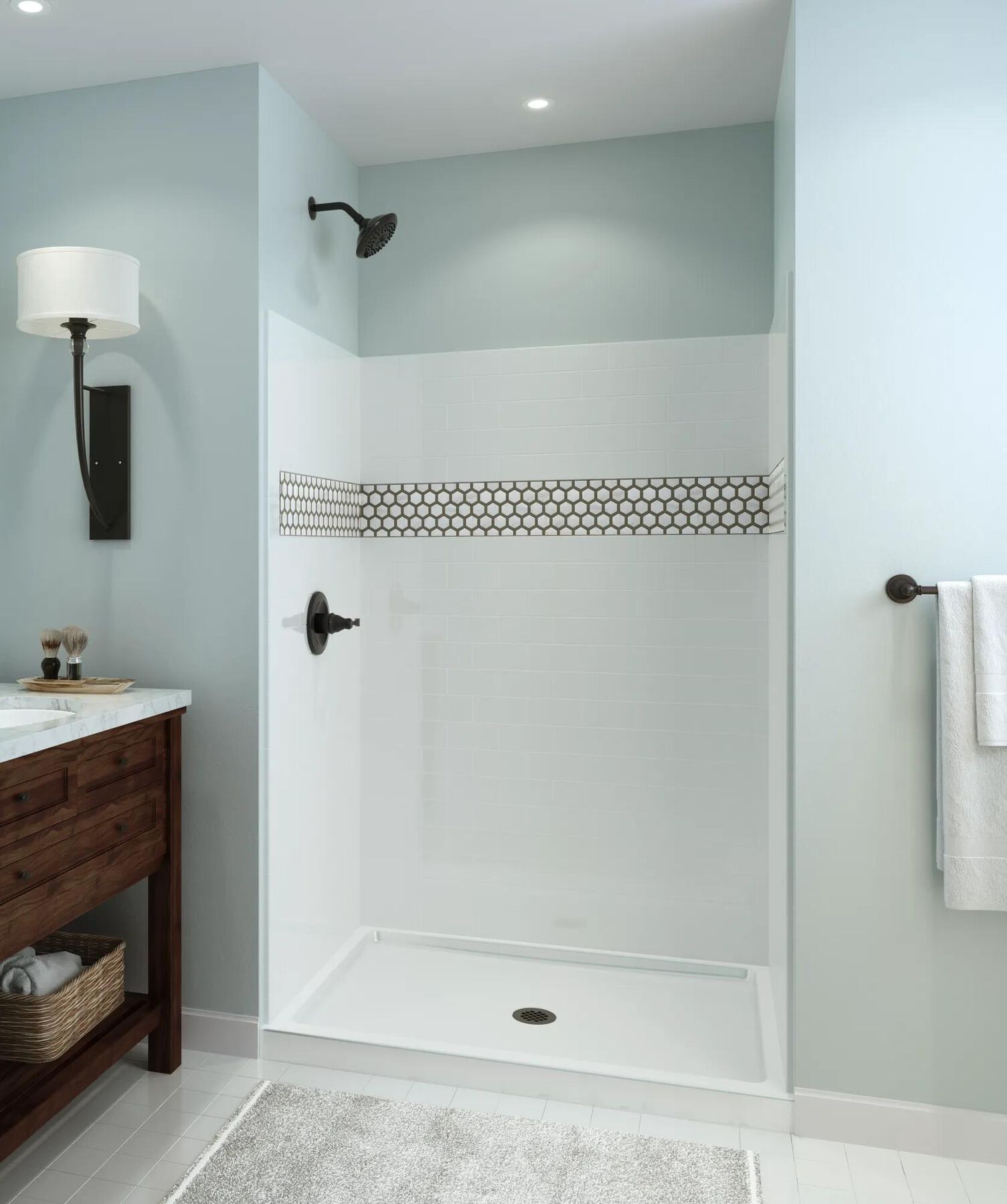 48'' x 74" x 34'' Shower Wall Set