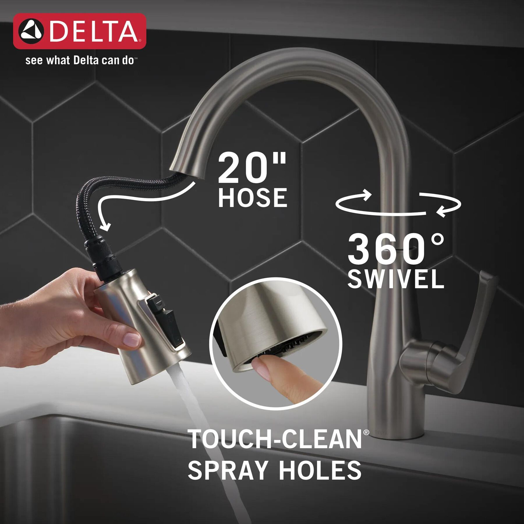 Single Handle Pull-Down Kitchen with Soap Dispenser and ShieldSpray Technology