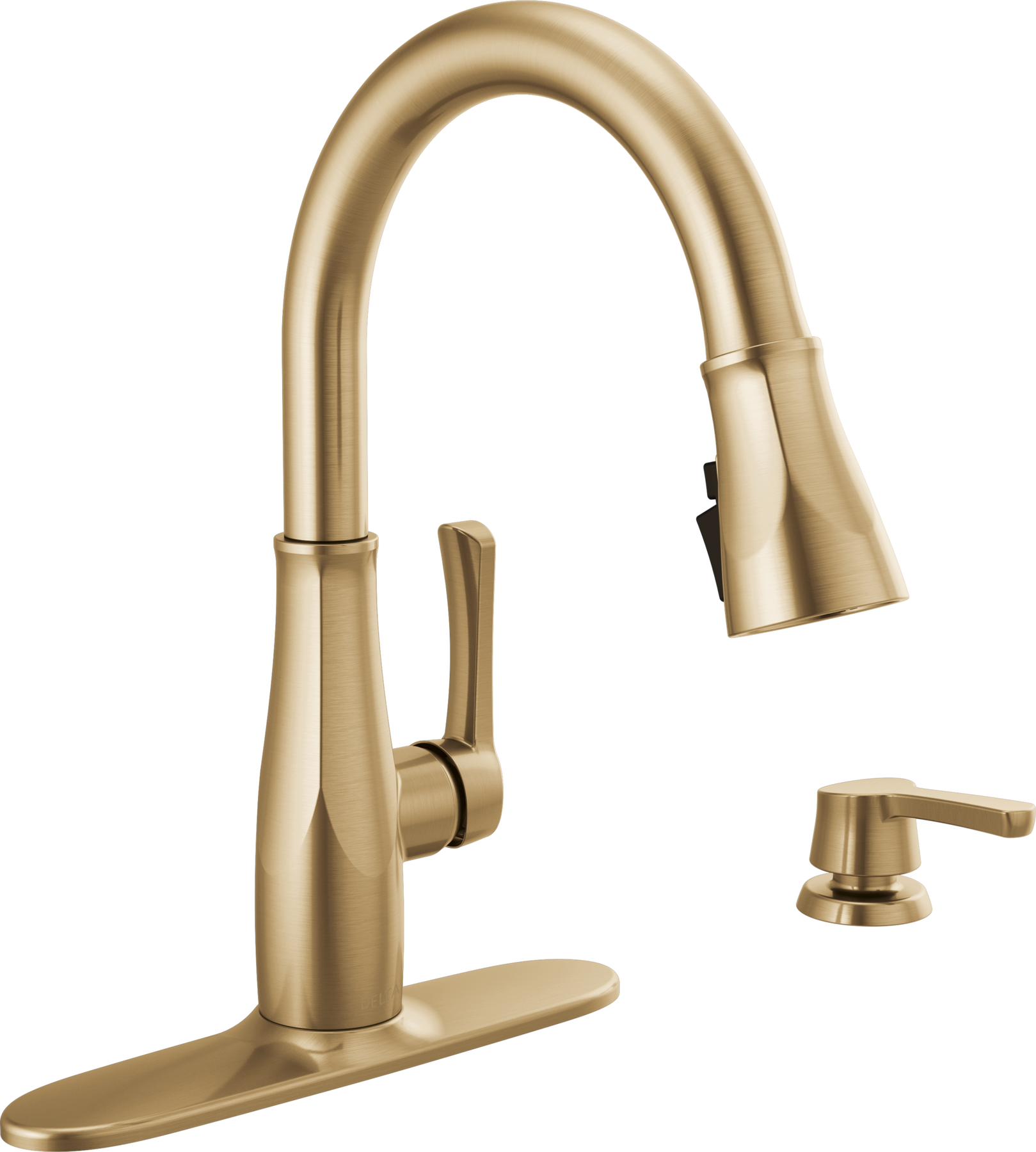Single Handle Pull-Down Kitchen Faucet with Soap Dispenser and ShieldSpray &reg; Technology (Recertified)