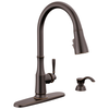 Single Handle Pull-Down Kitchen Faucet with Soap Dispenser and ShieldSpray Technology