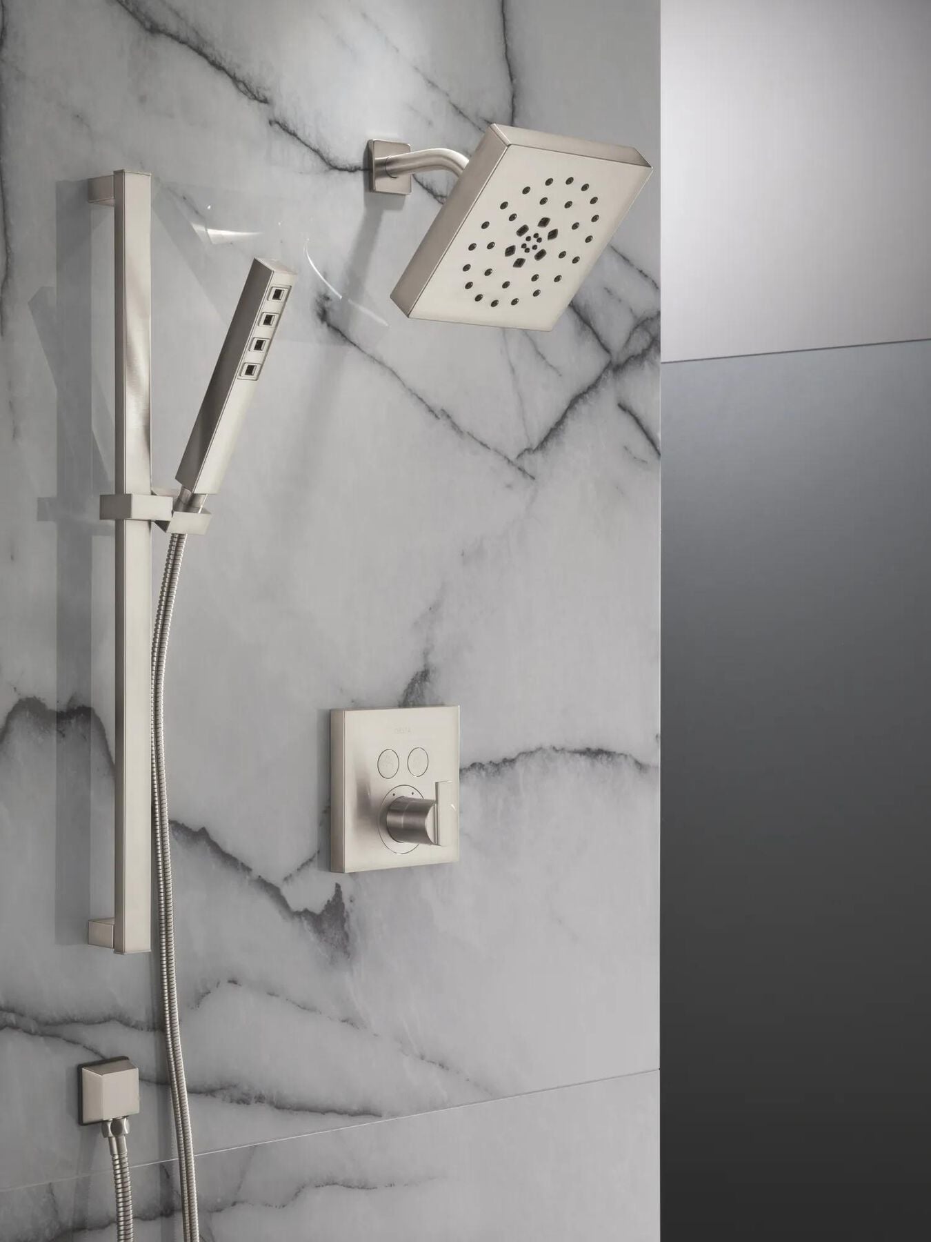 Angular Modern Push-Button Shower
