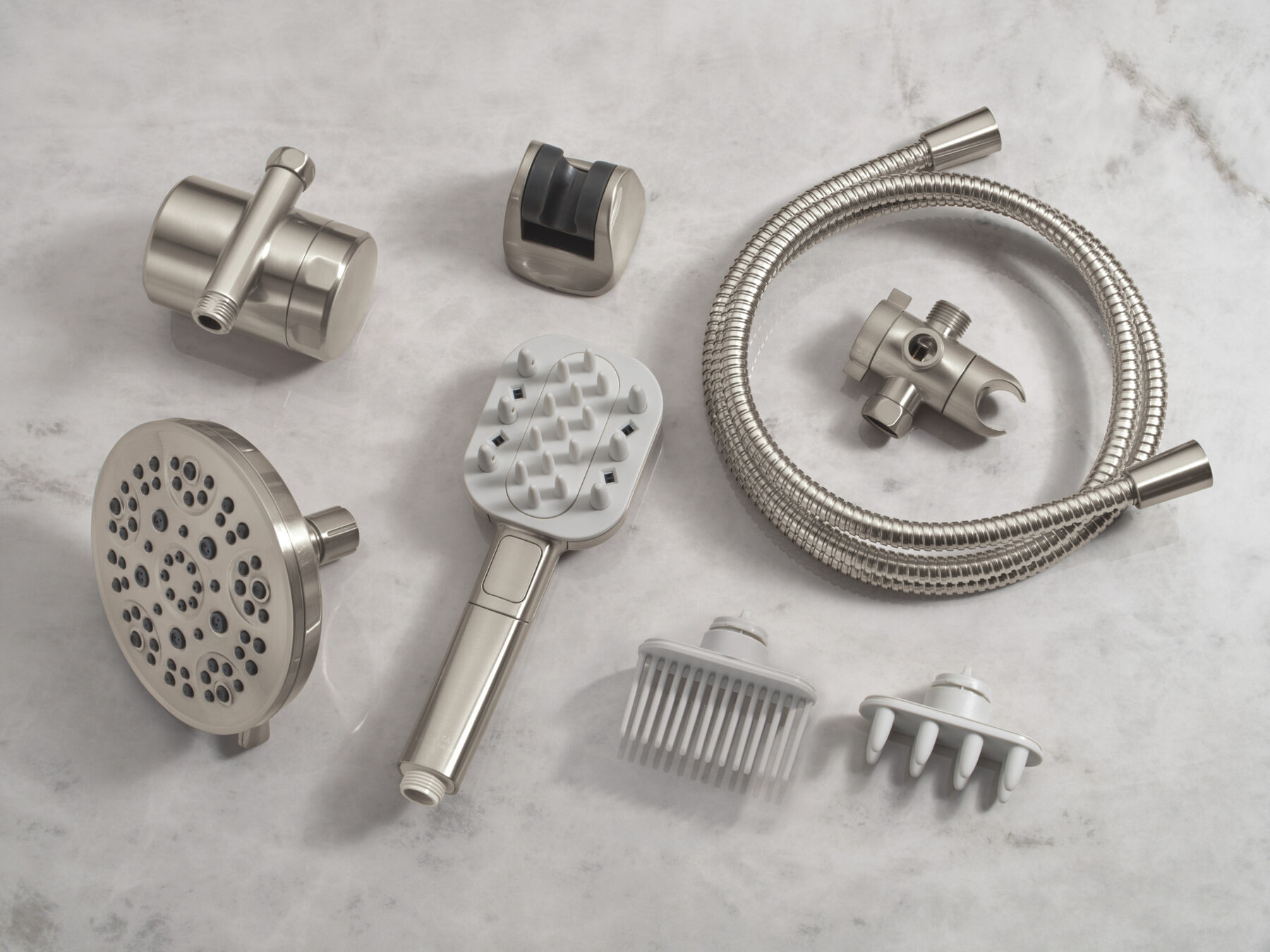 Detangling Hand Shower with 5- Setting Showerhead and Shower Filter Bundle