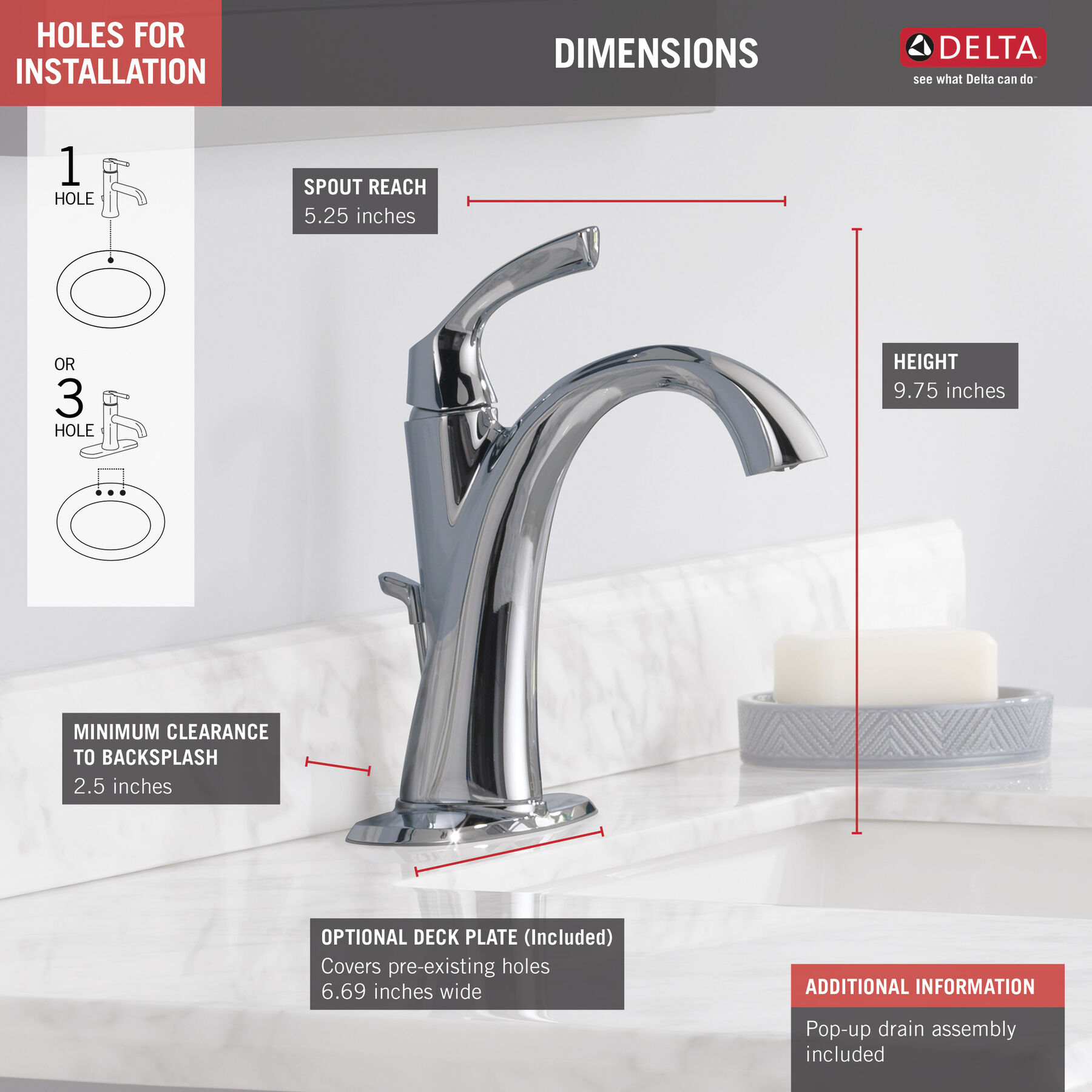 Single Handle Centerset Bathroom Faucet
